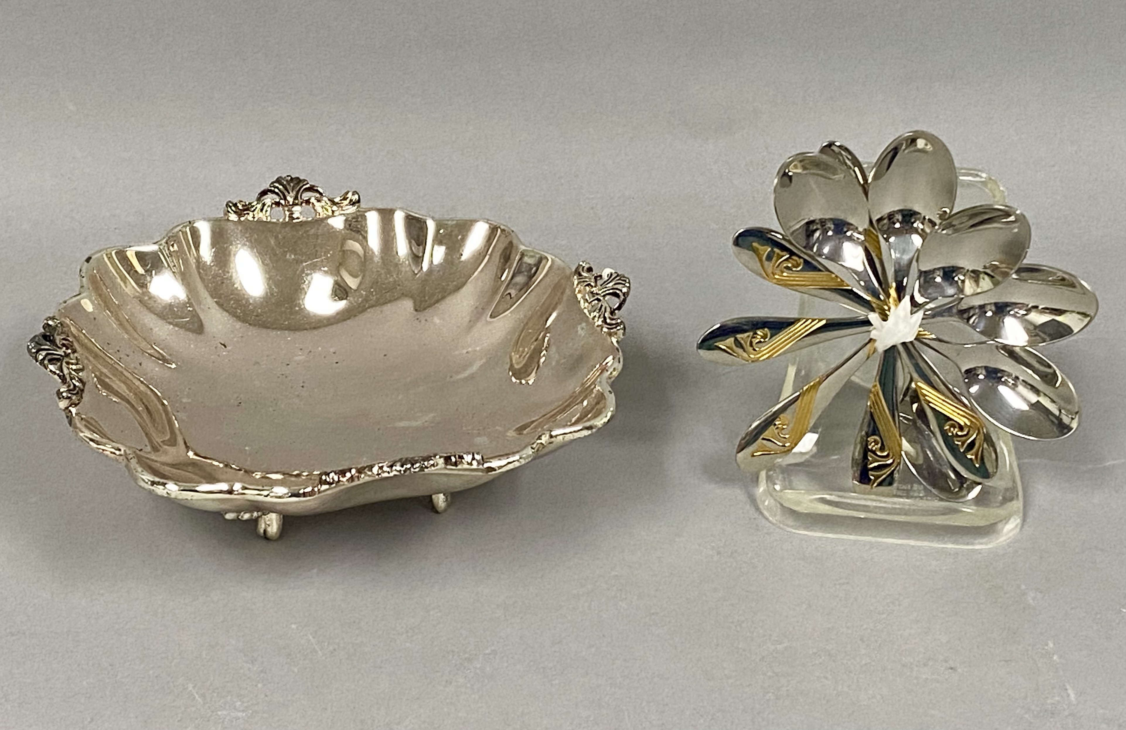 Silver-Plated Bowl and Demitasse Spoons