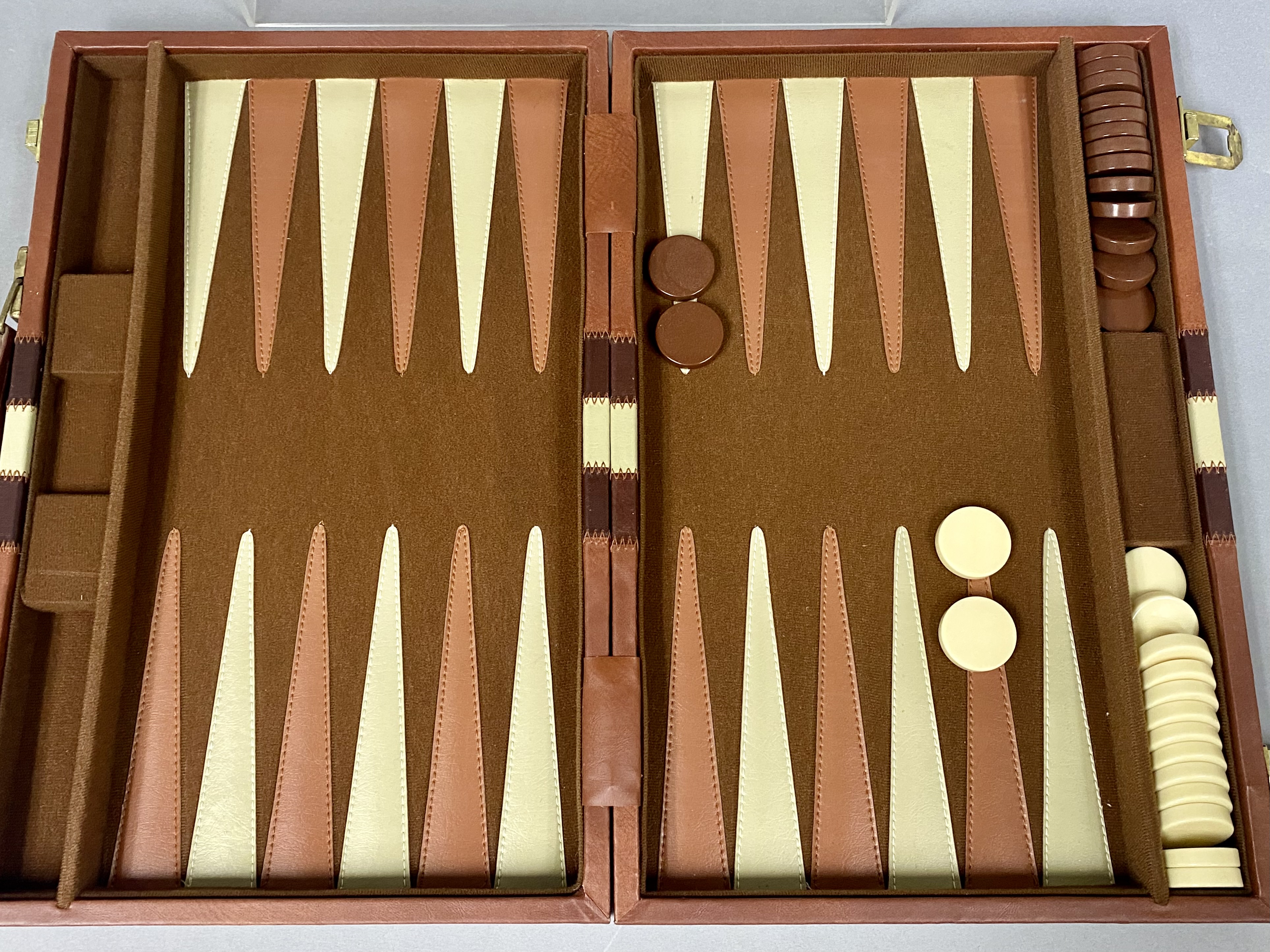 Faux Leather Briefcase Backgammon Set