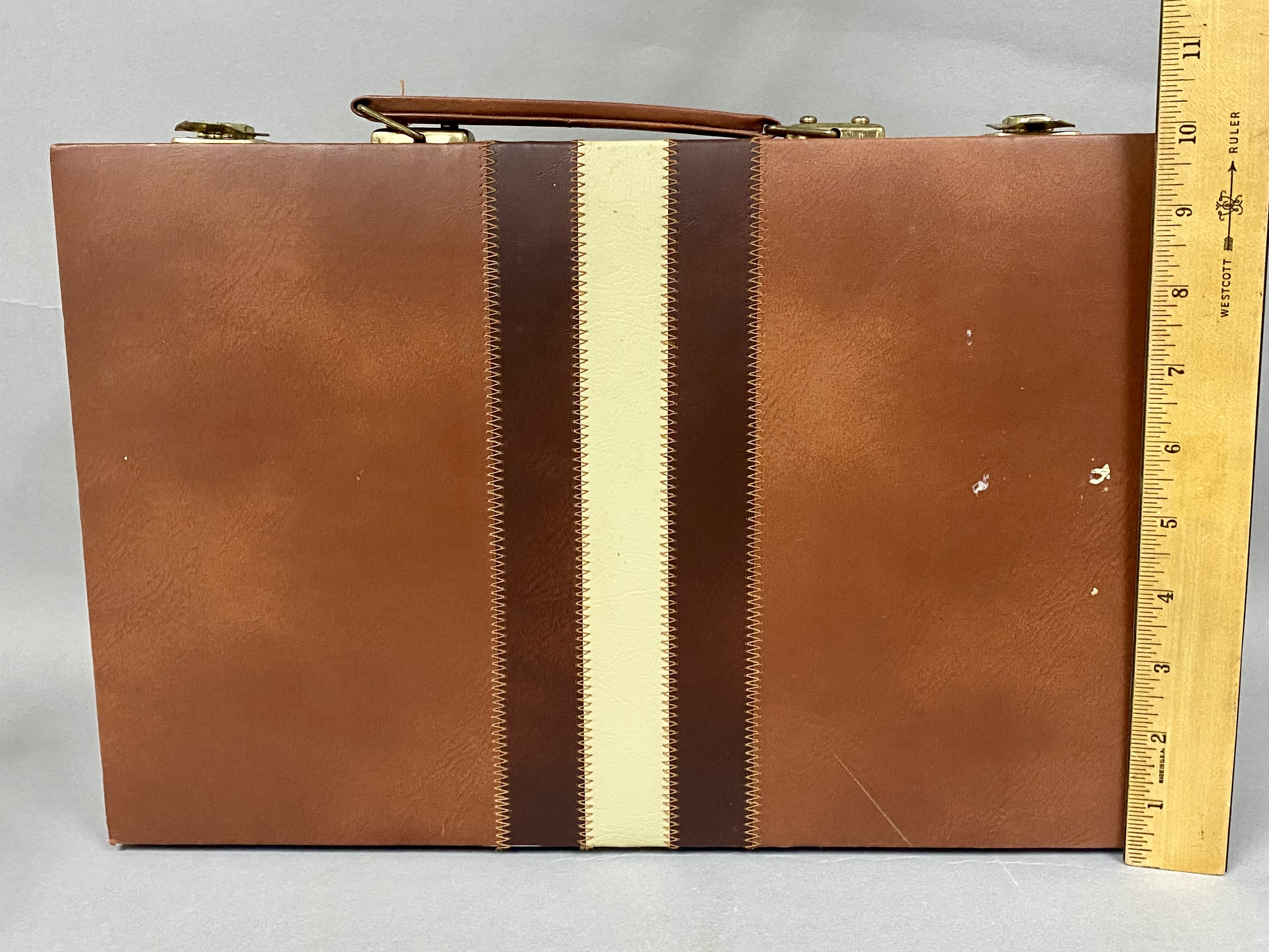 Faux Leather Briefcase Backgammon Set