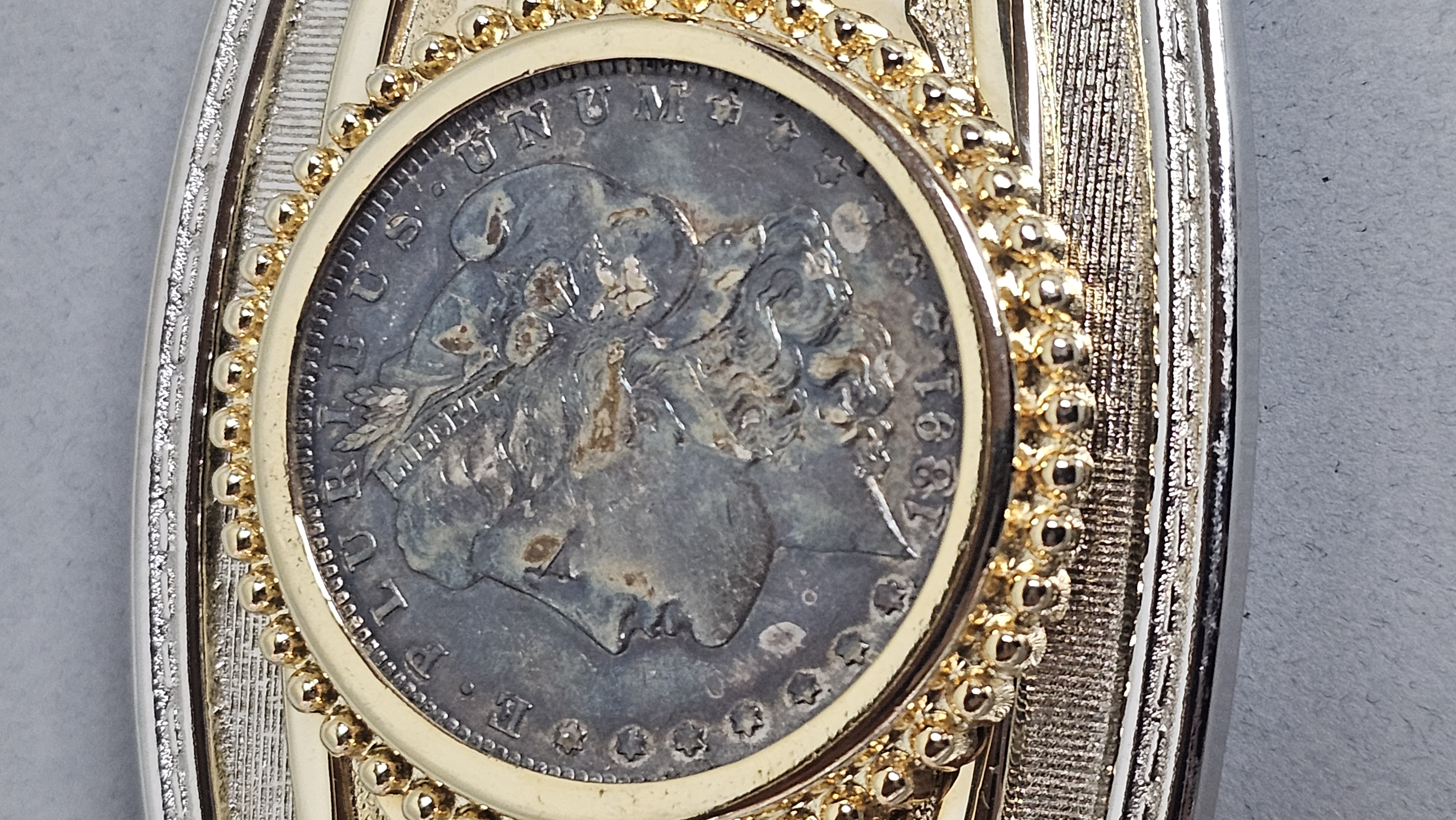 1891 Morgan Silver Dollar Belt Buckle