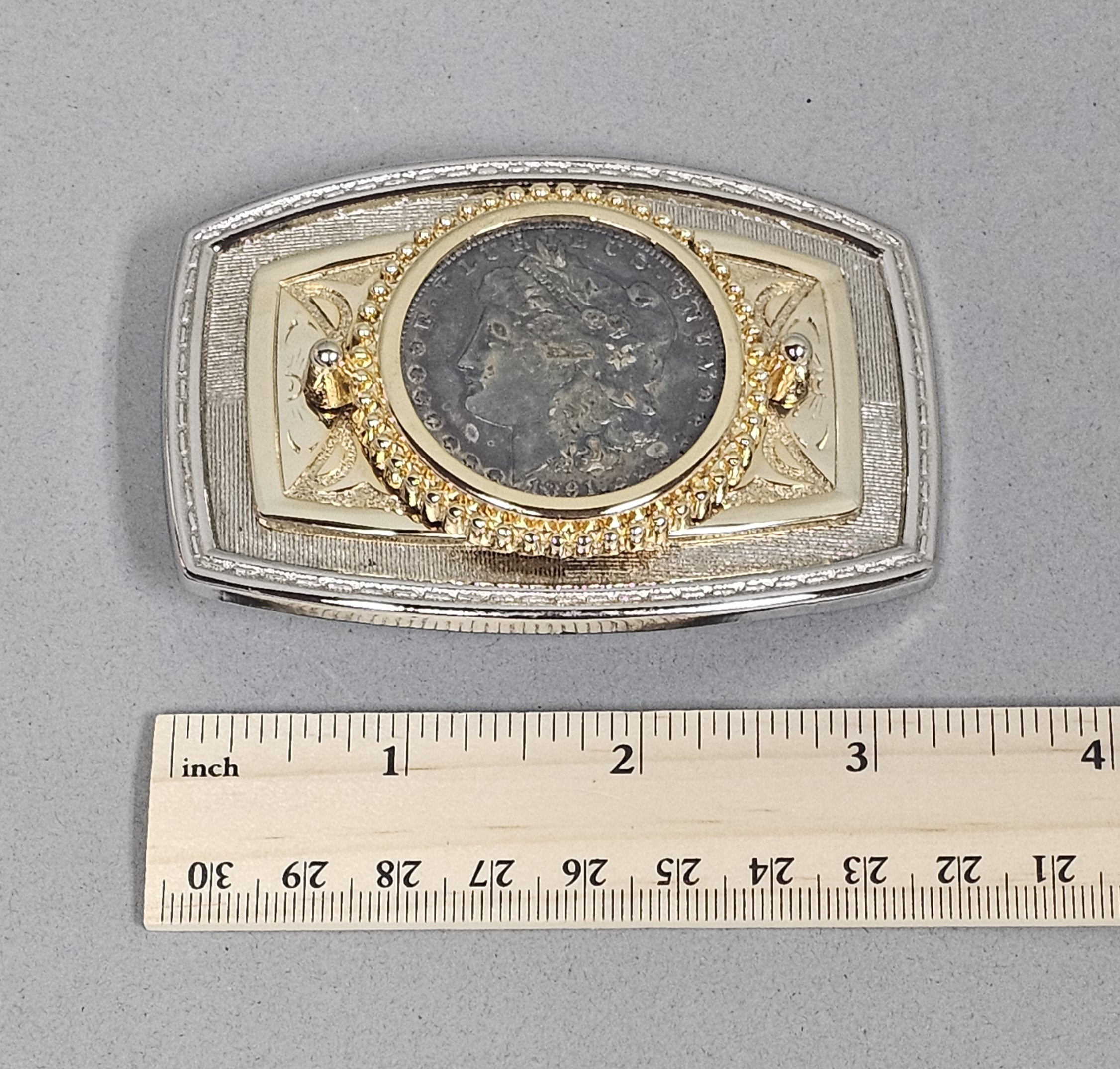 1891 Morgan Silver Dollar Belt Buckle