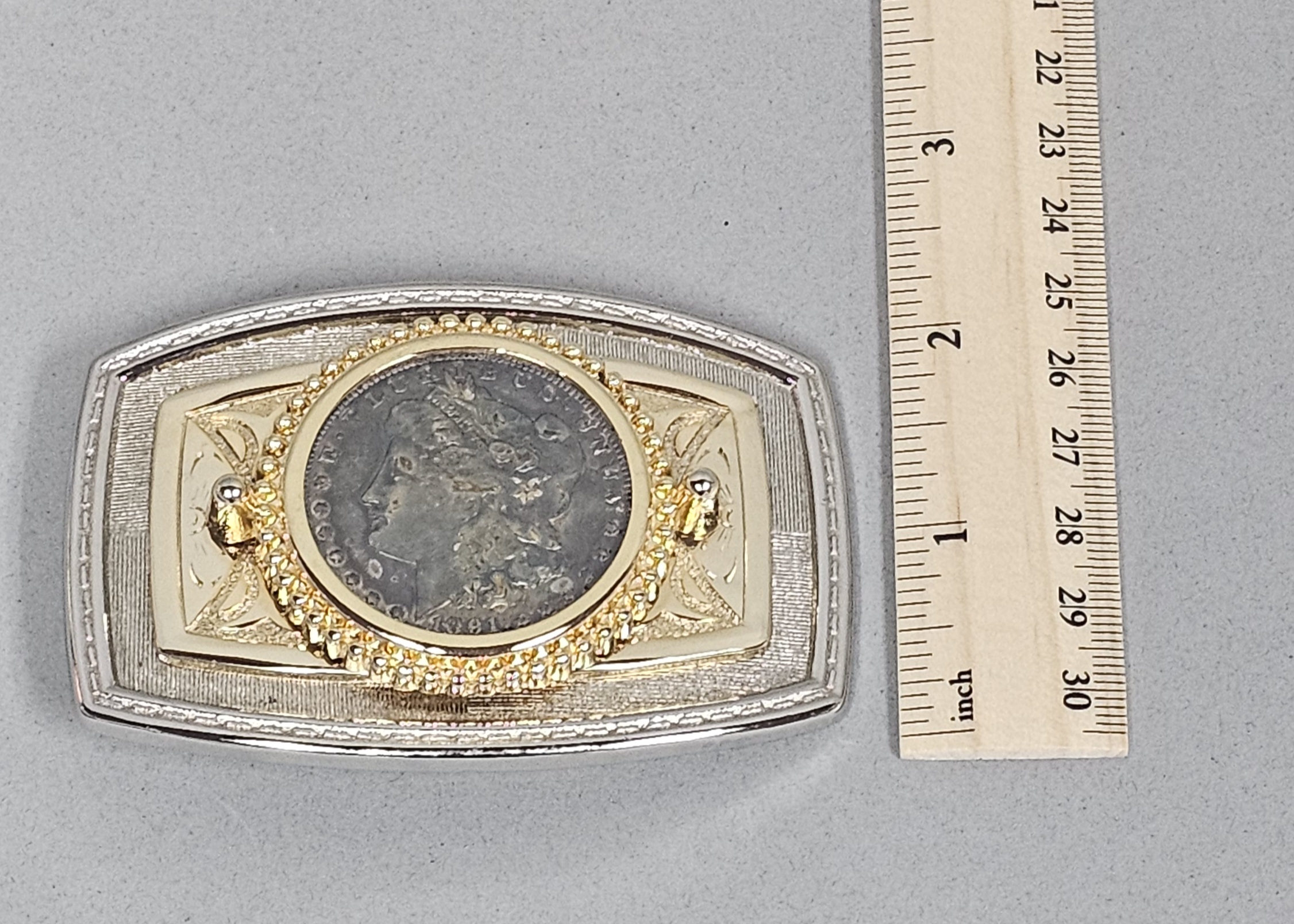 1891 Morgan Silver Dollar Belt Buckle