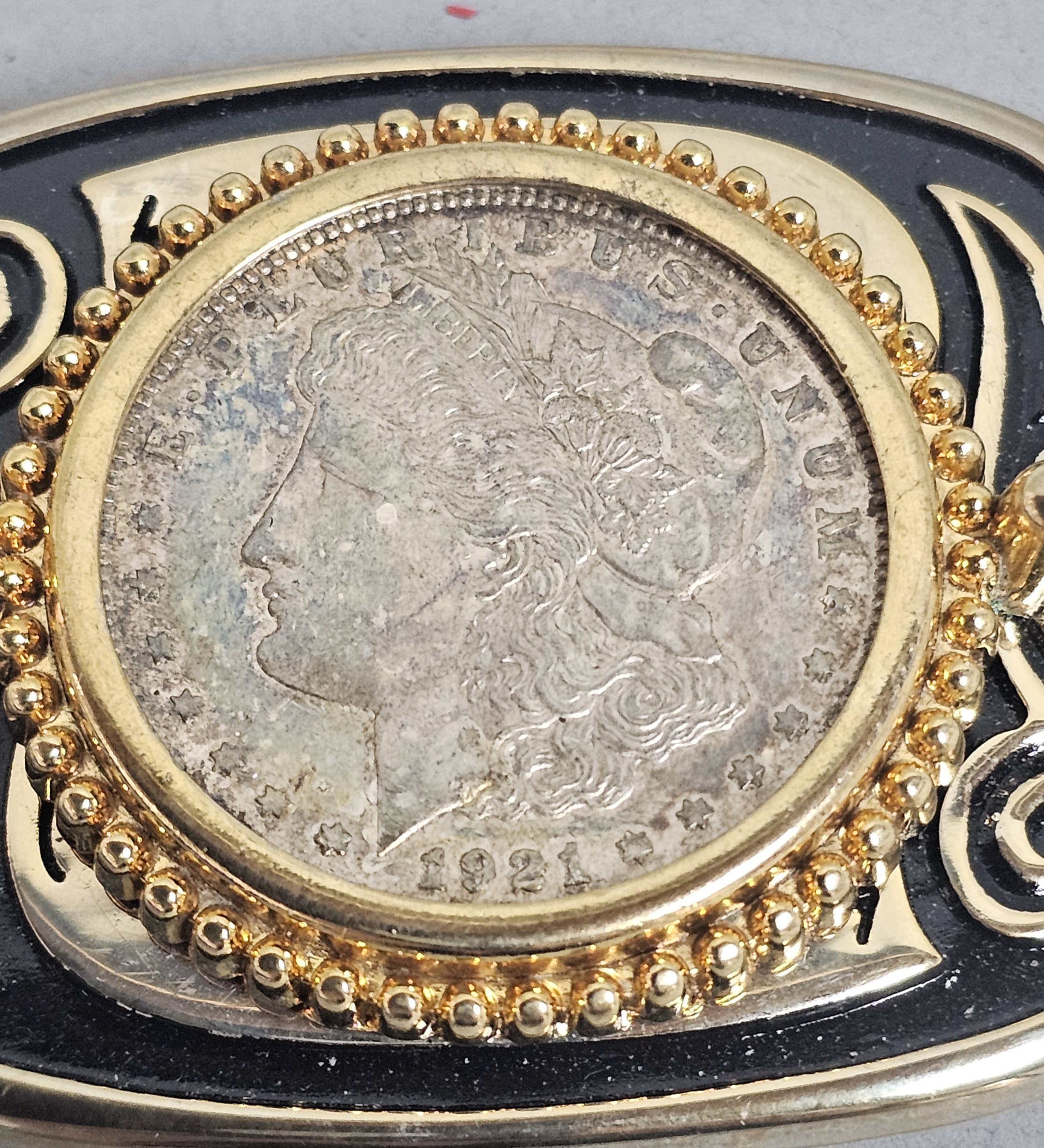 1921 Morgan Silver Dollar Western Buckle