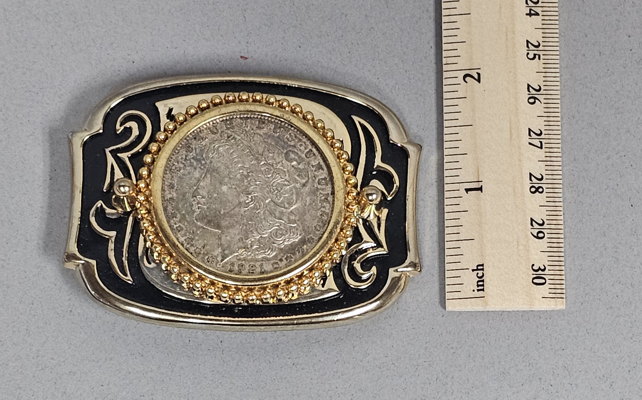 1921 Morgan Silver Dollar Western Buckle