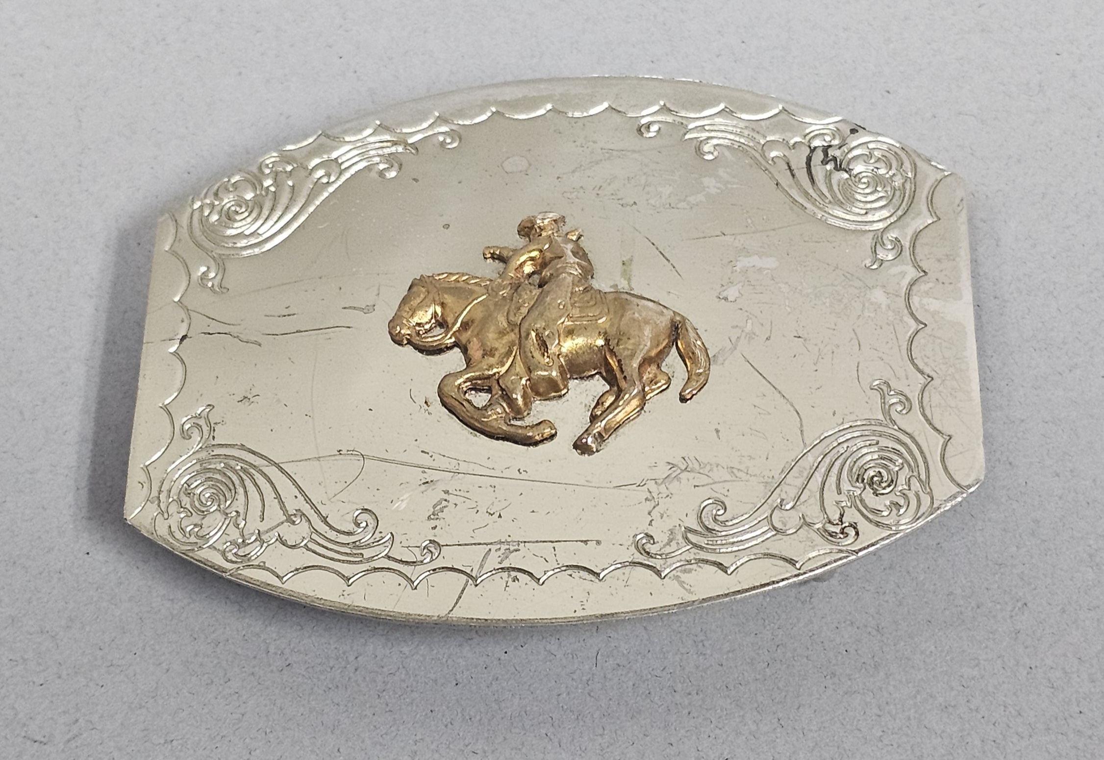 Nickel Silver Bucking Bronco Buckle