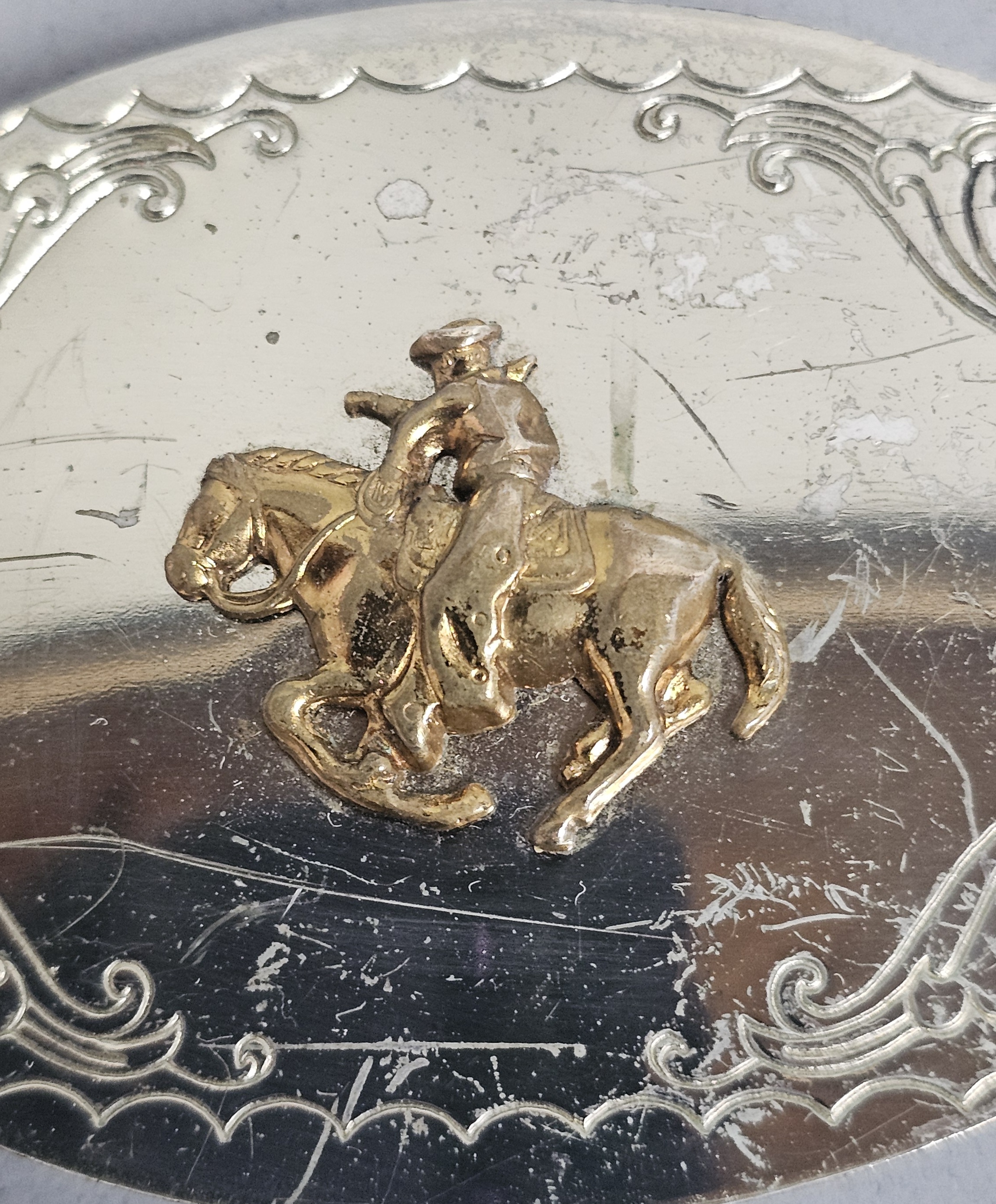 Nickel Silver Bucking Bronco Buckle