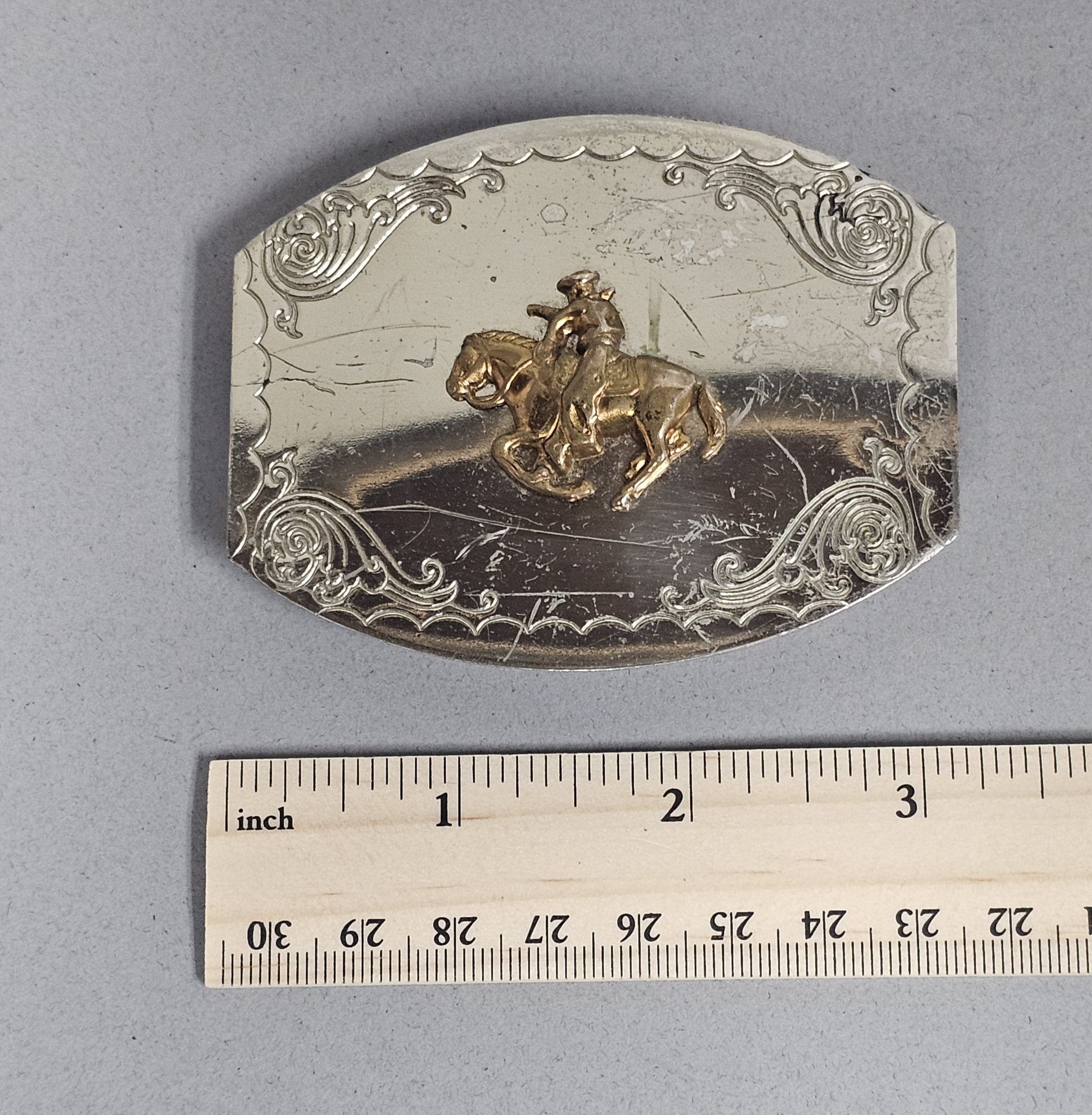 Nickel Silver Bucking Bronco Buckle