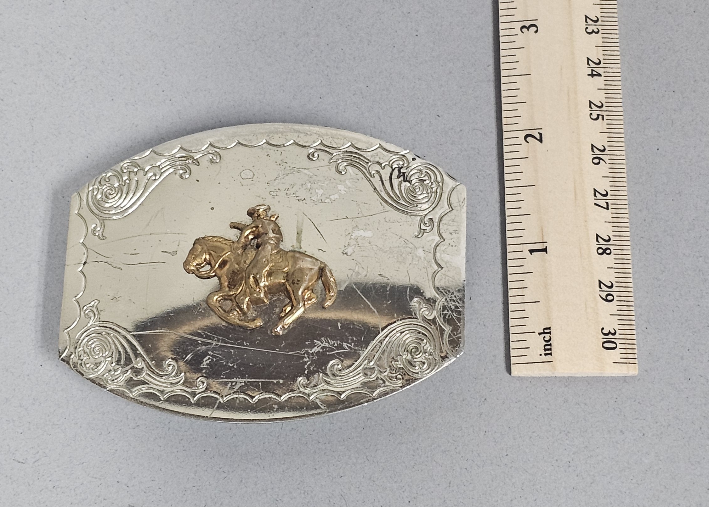 Nickel Silver Bucking Bronco Buckle