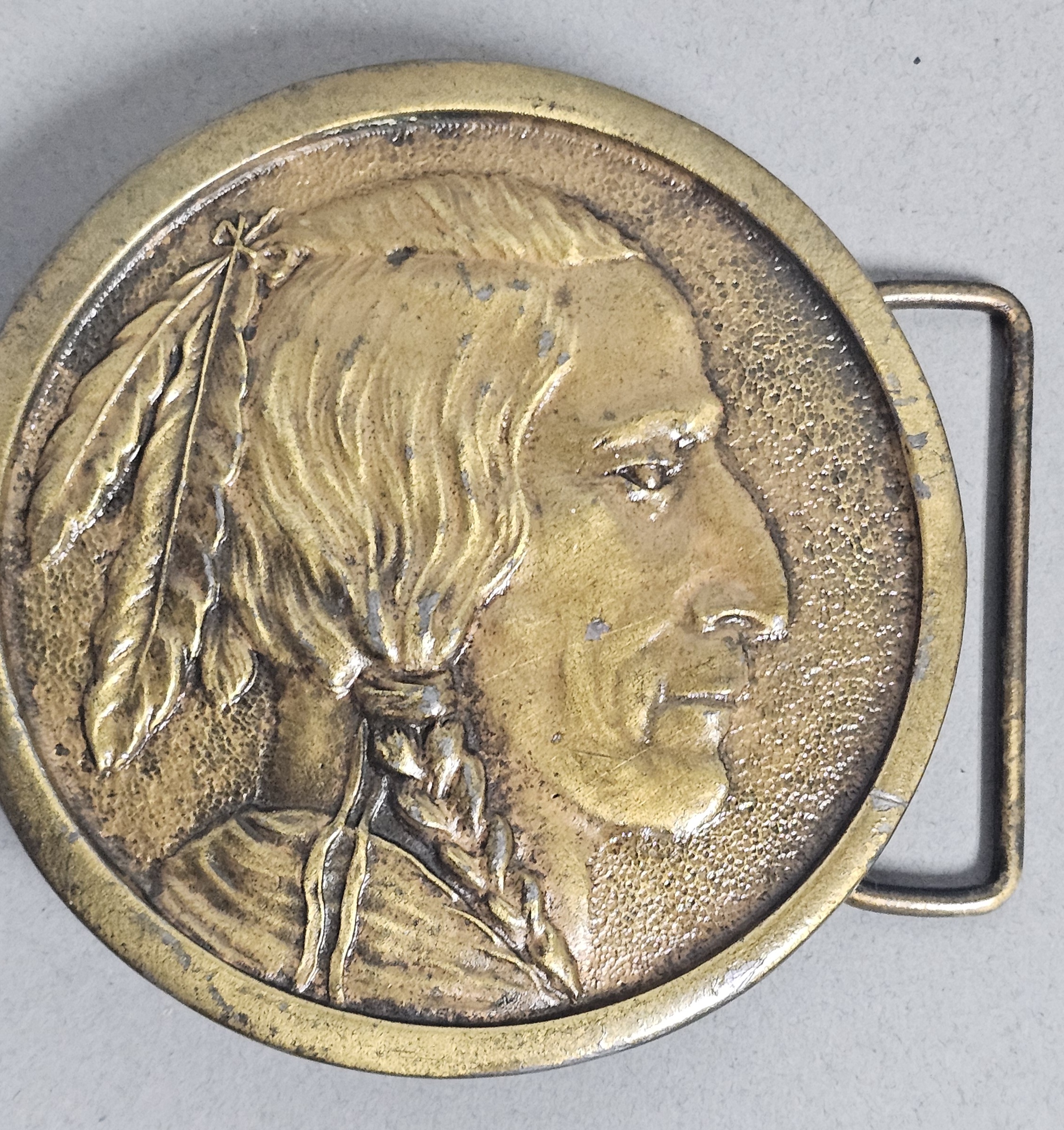 Two Vintage Native American Belt Buckles