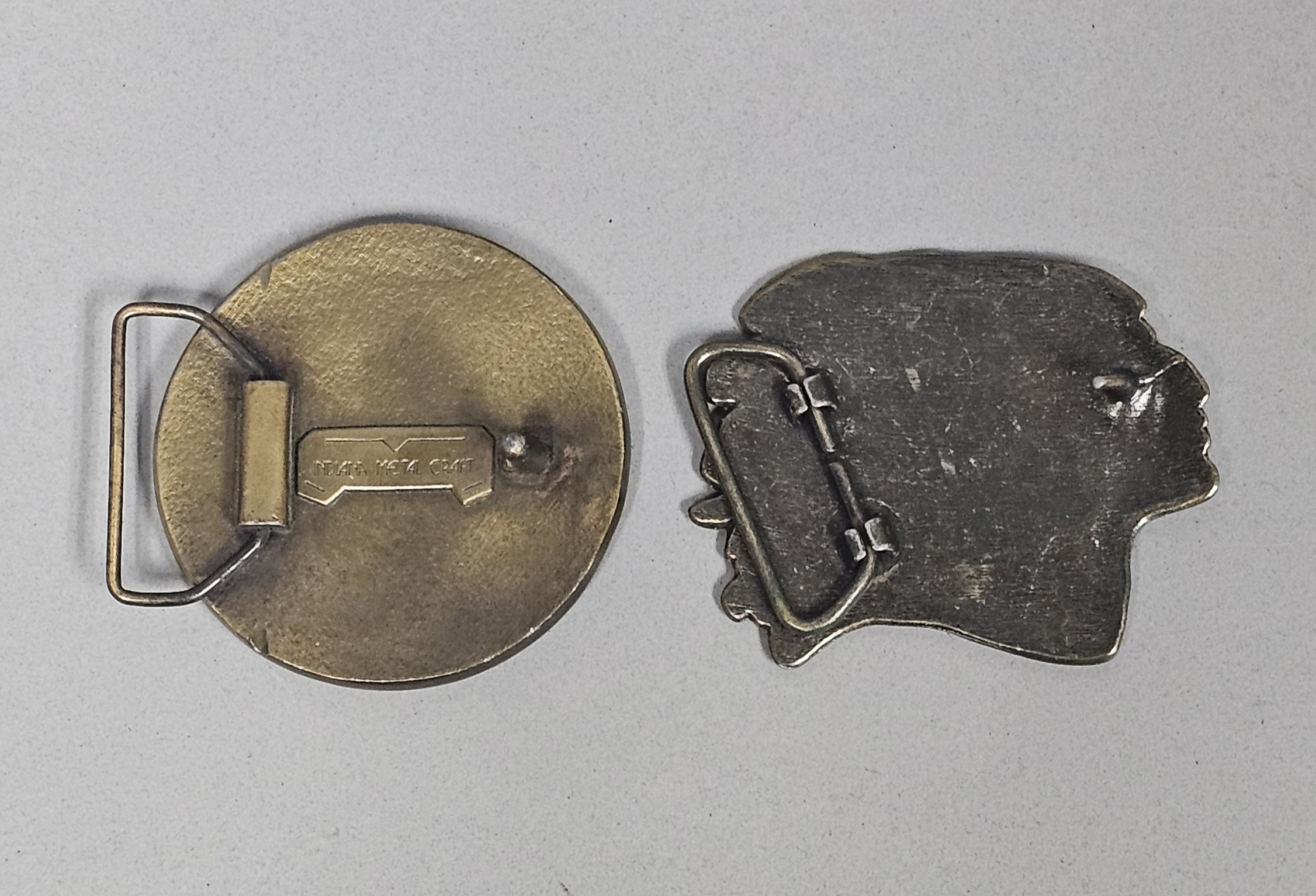Two Vintage Native American Belt Buckles