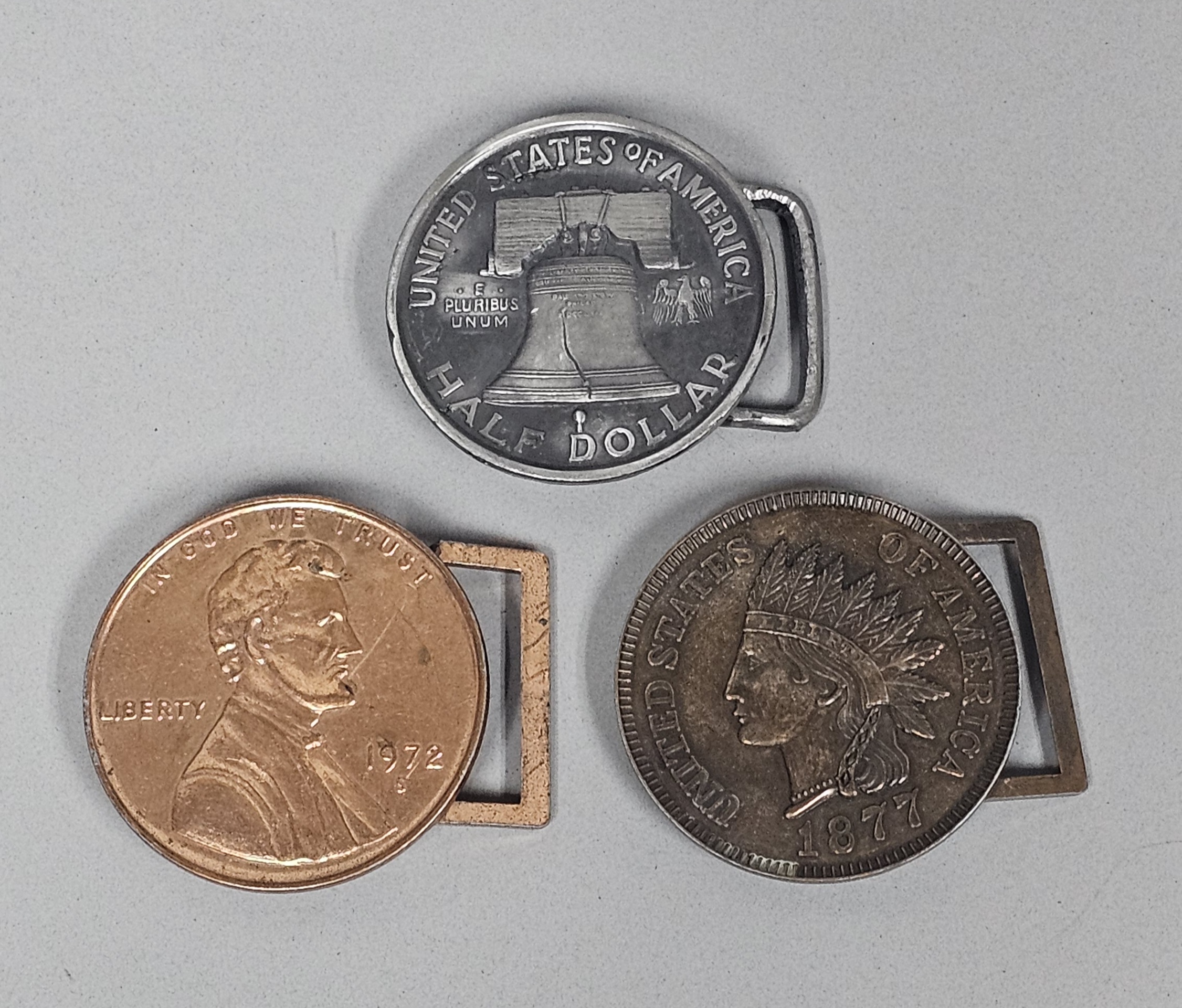 A Trio of Vintage Coin Buckles