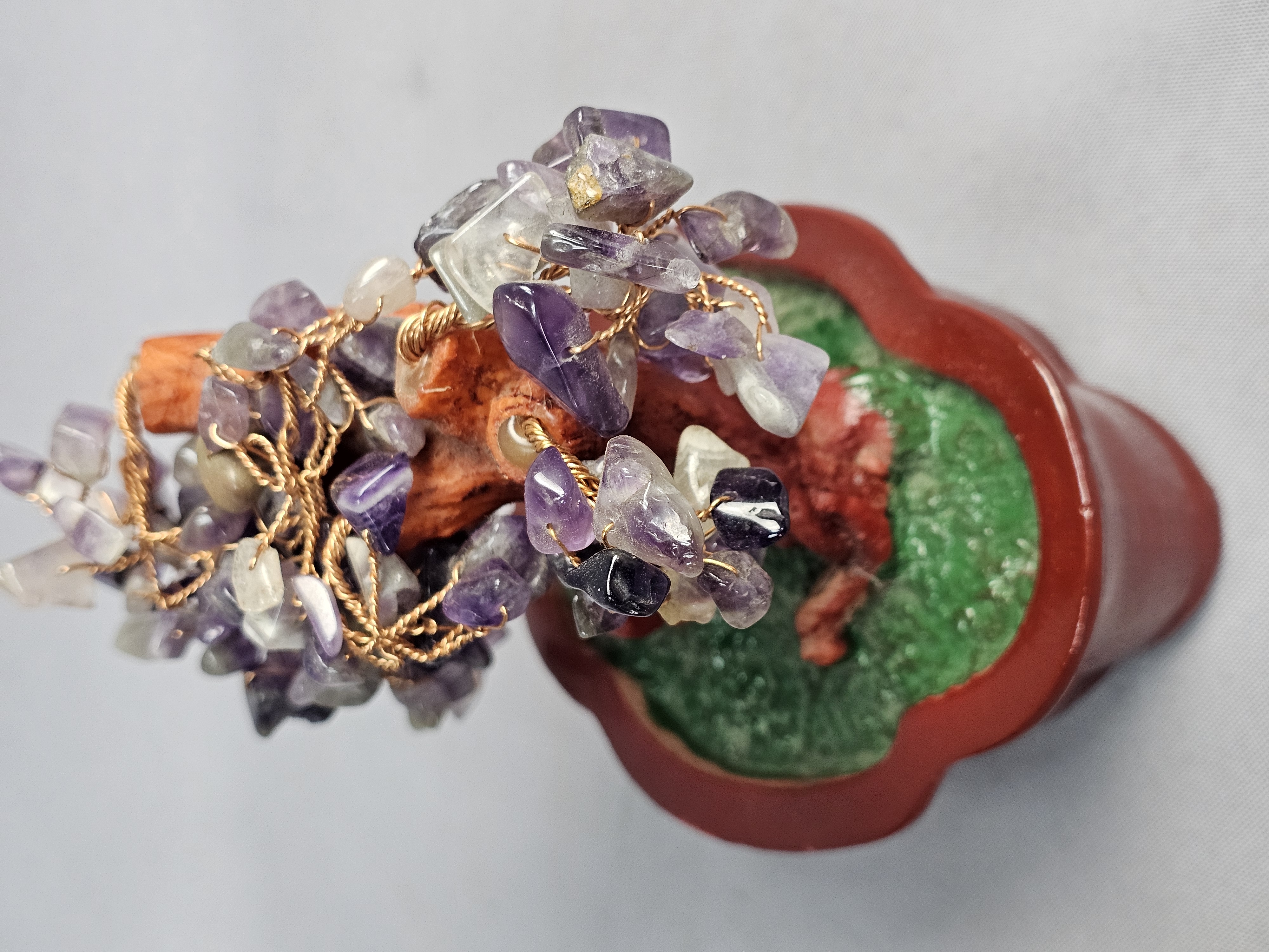 Pair of Decorative Gemstone Bonsai Trees