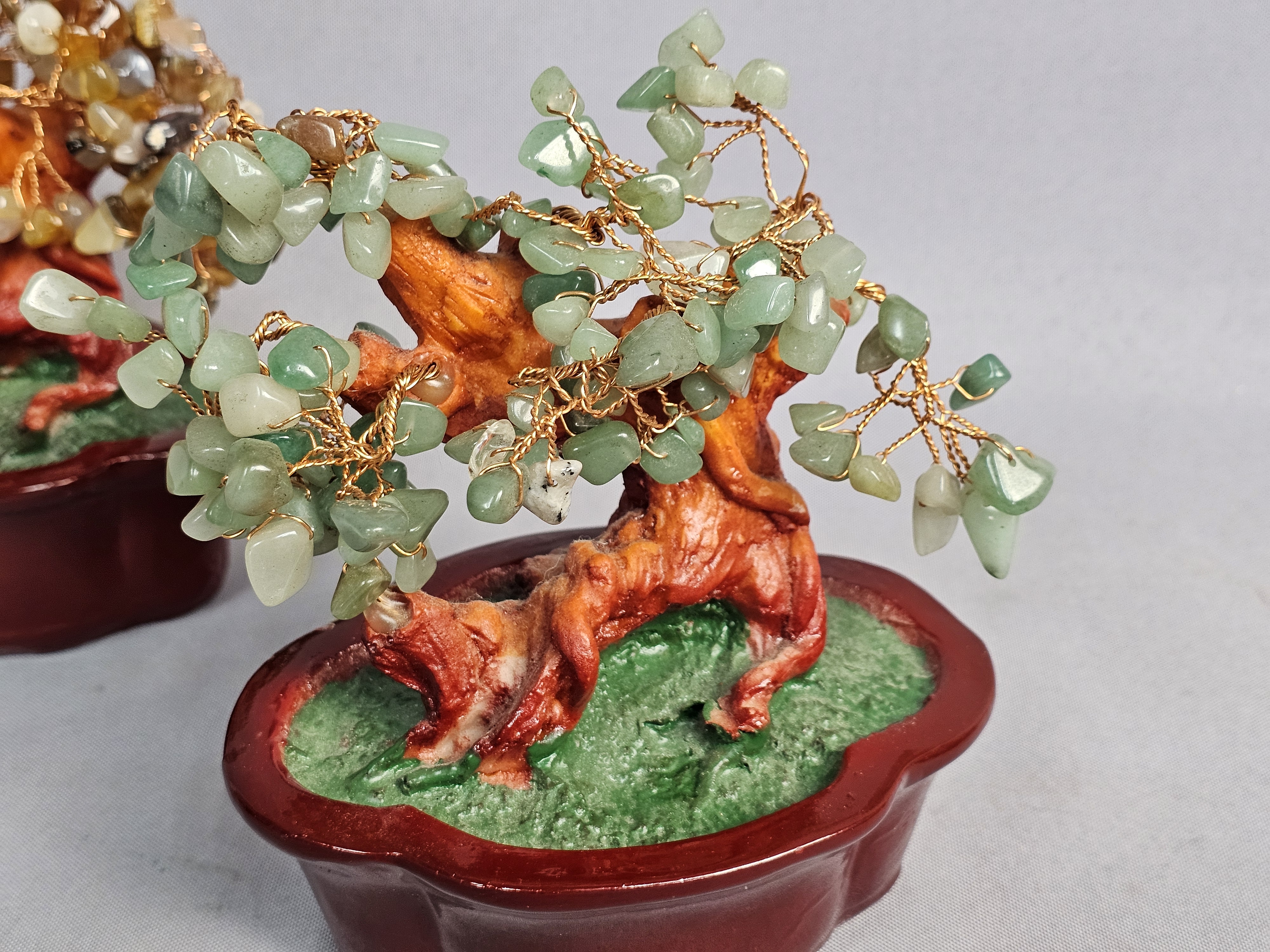 Trio of Gemstone Bonsai Trees