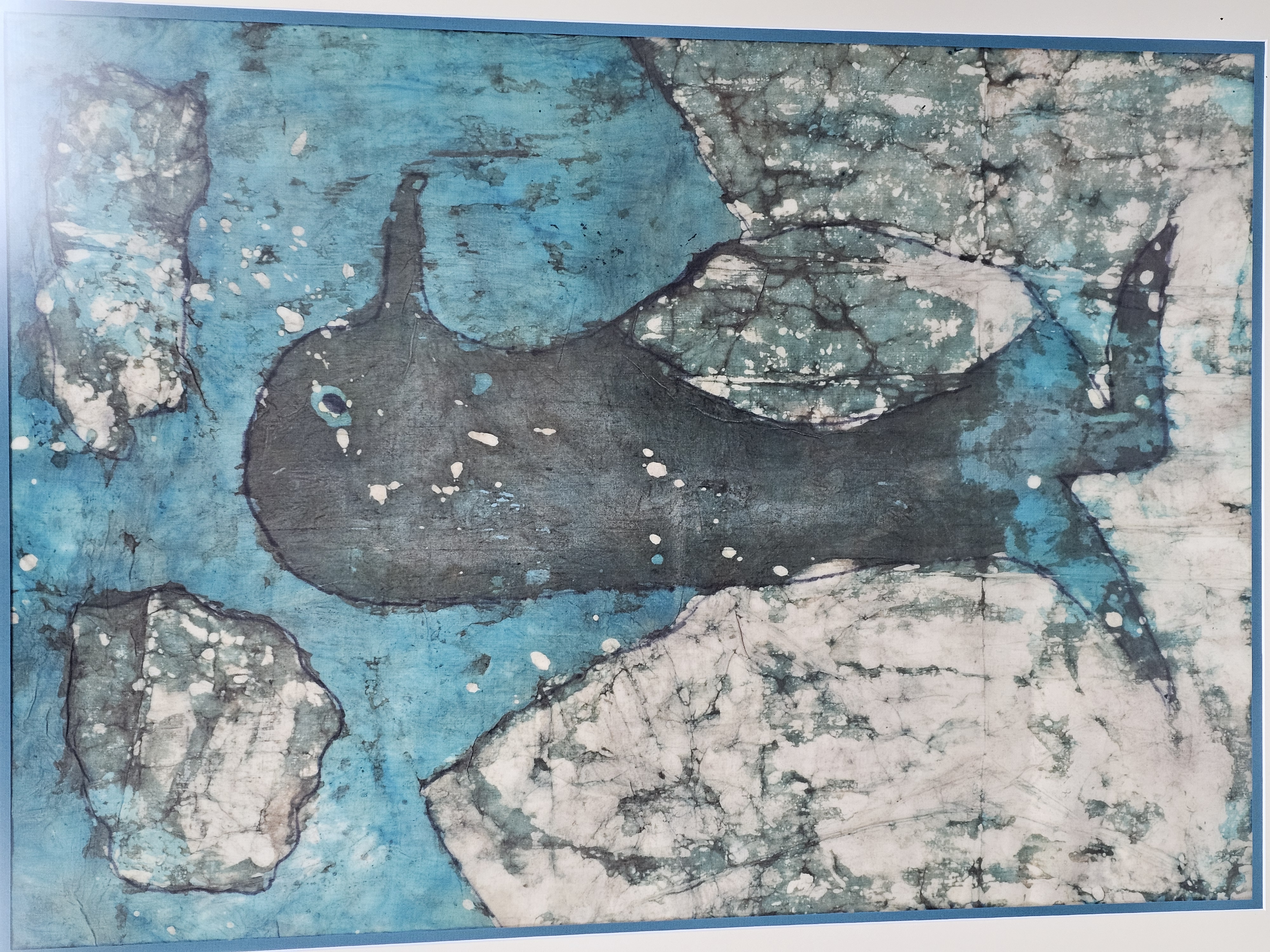 Abstract Penguin Batik Textile Artwork
