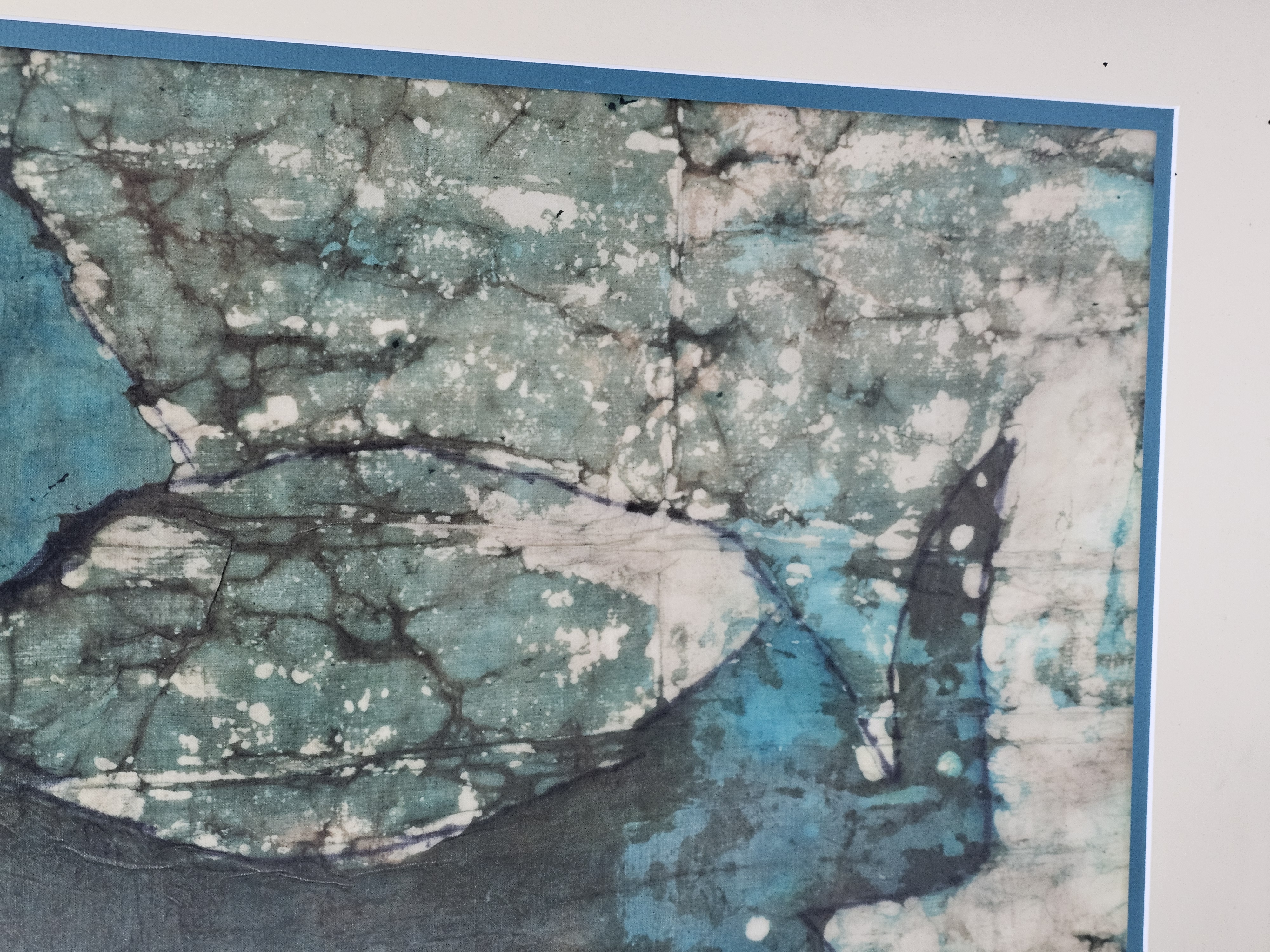 Abstract Penguin Batik Textile Artwork