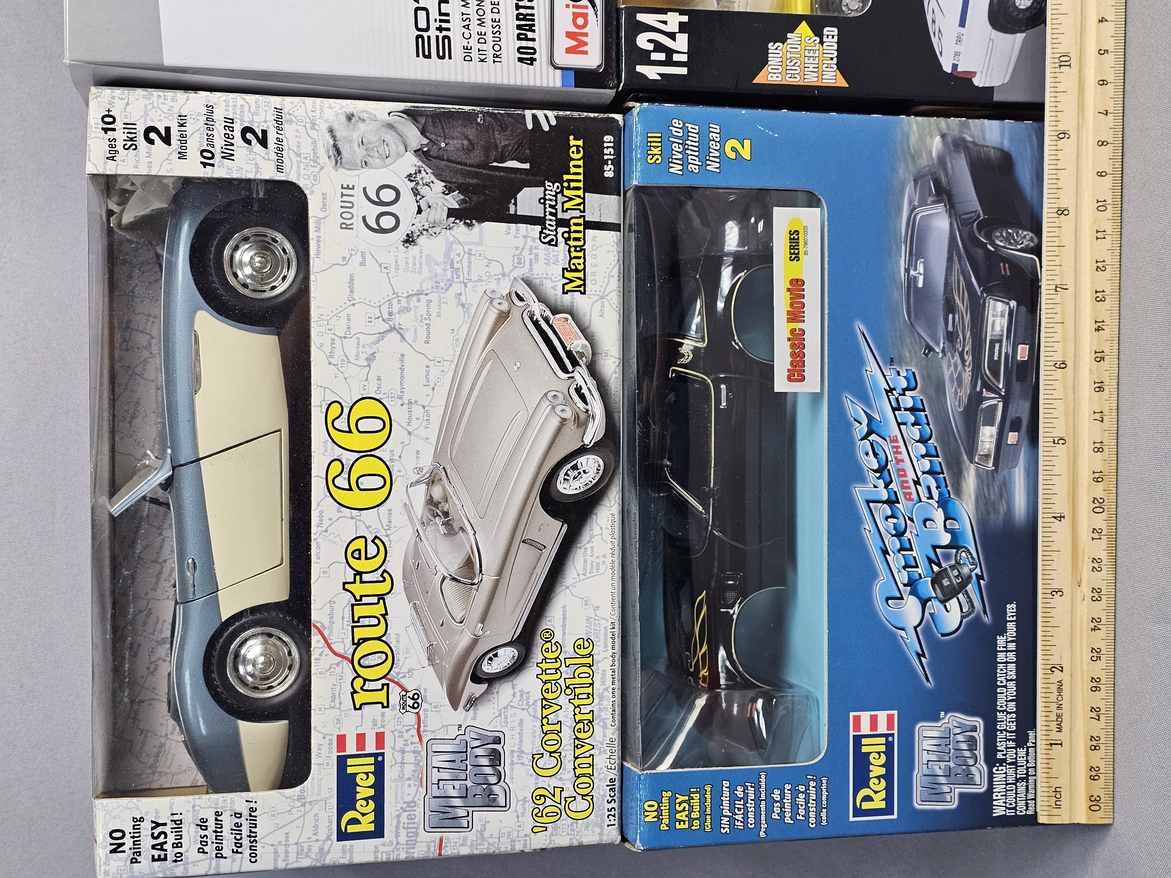 Assortment of Four Model Car Kits