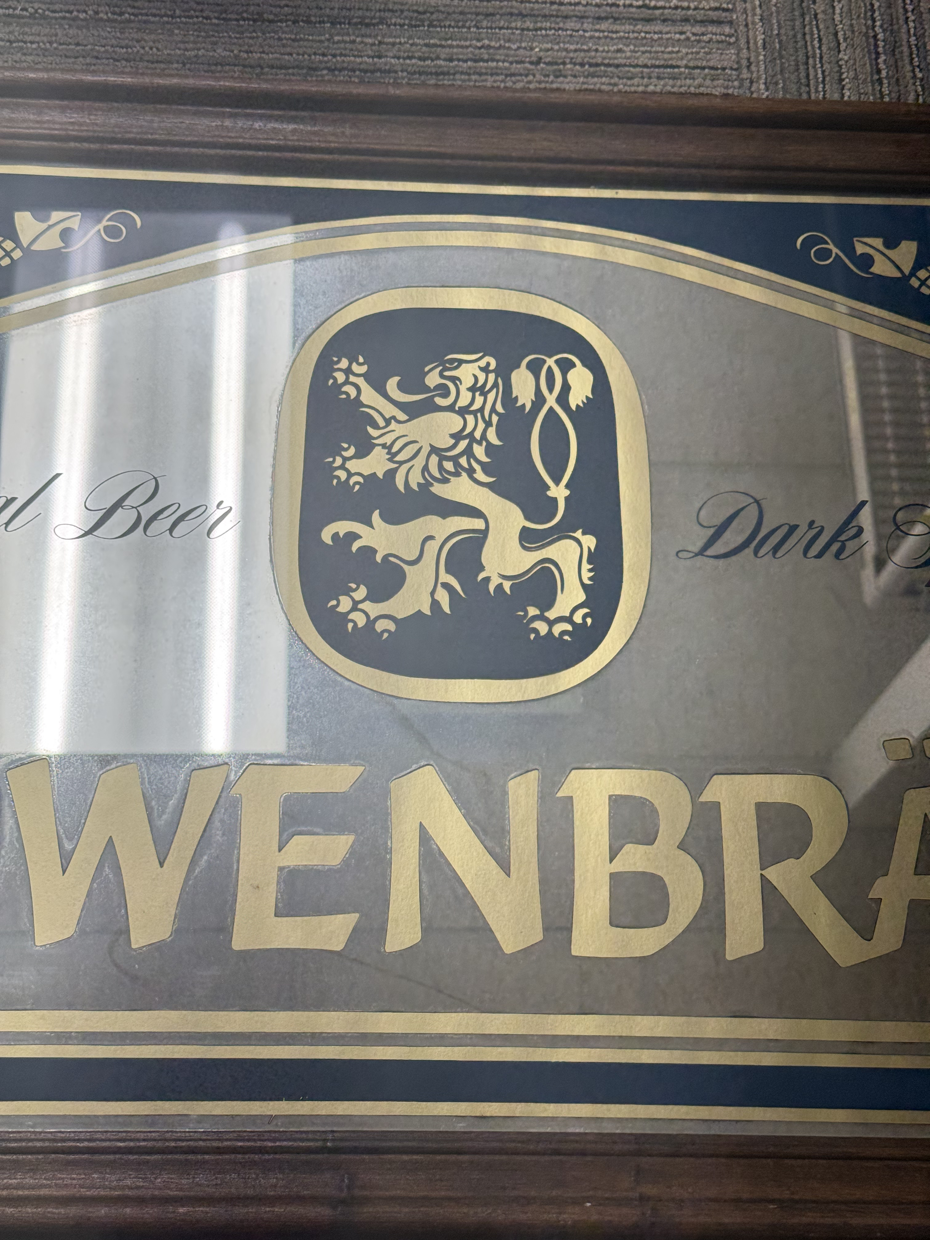 Vintage Lowenbrau Advertising Beer Mirror