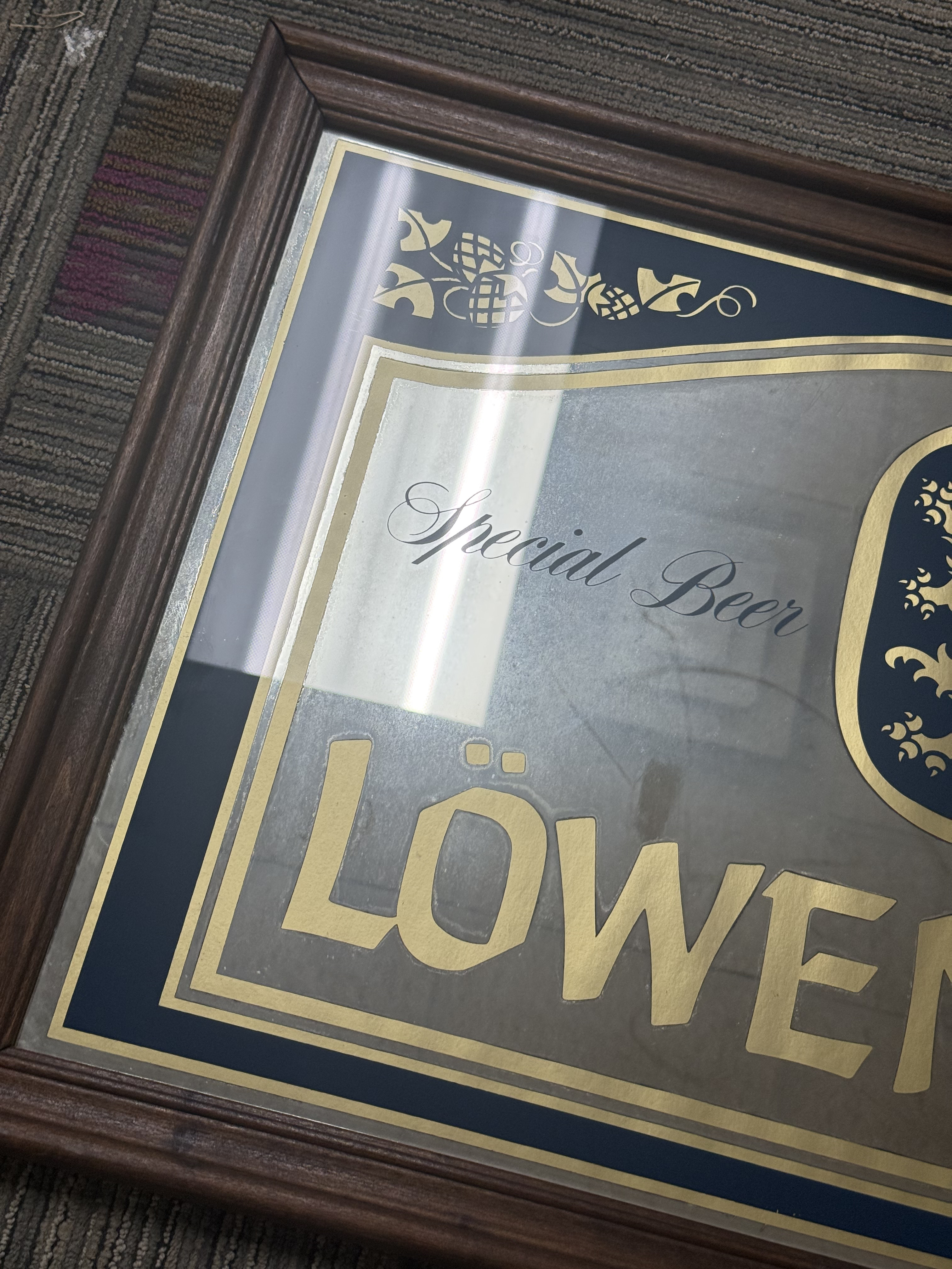Vintage Lowenbrau Advertising Beer Mirror