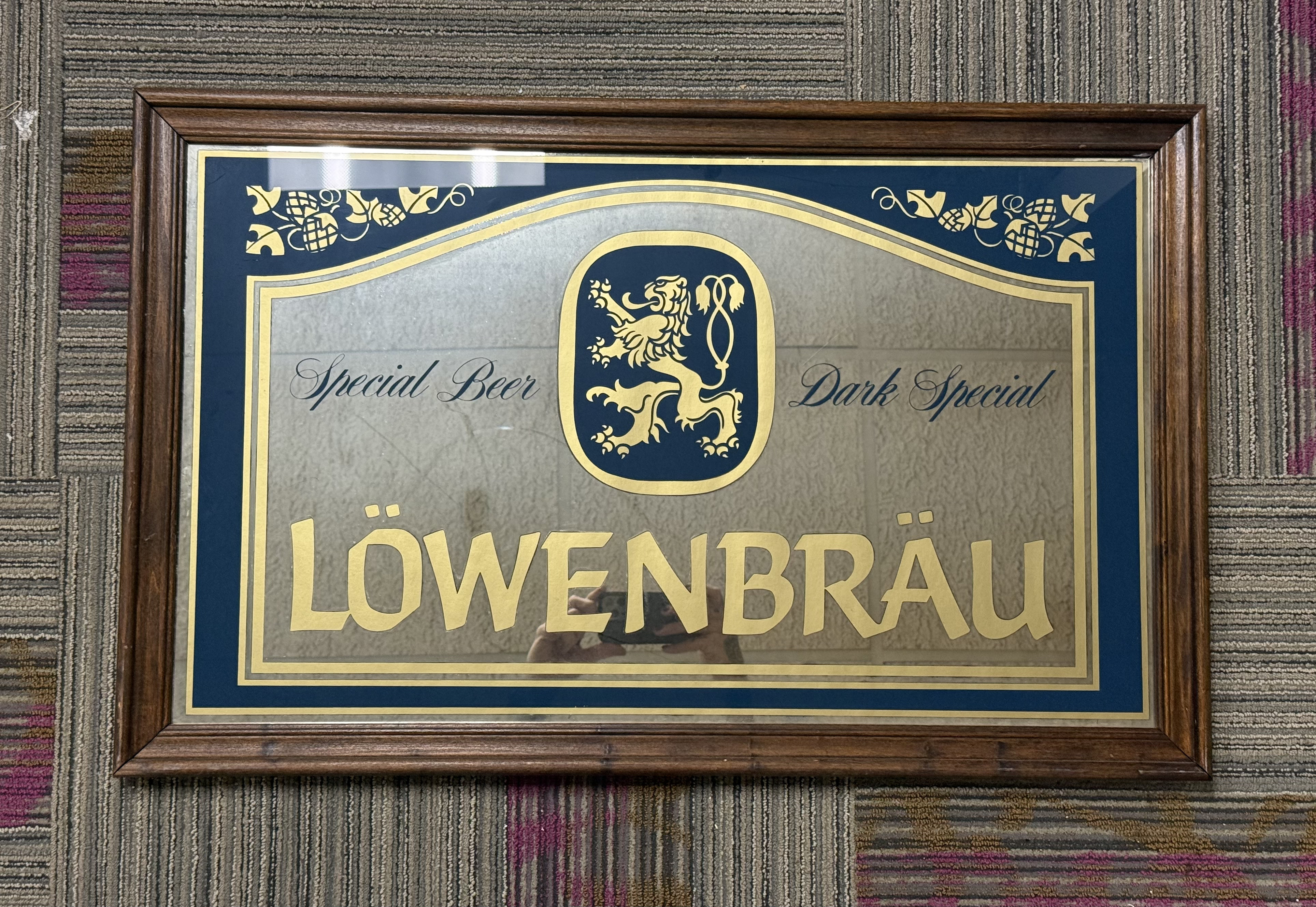 Vintage Lowenbrau Advertising Beer Mirror