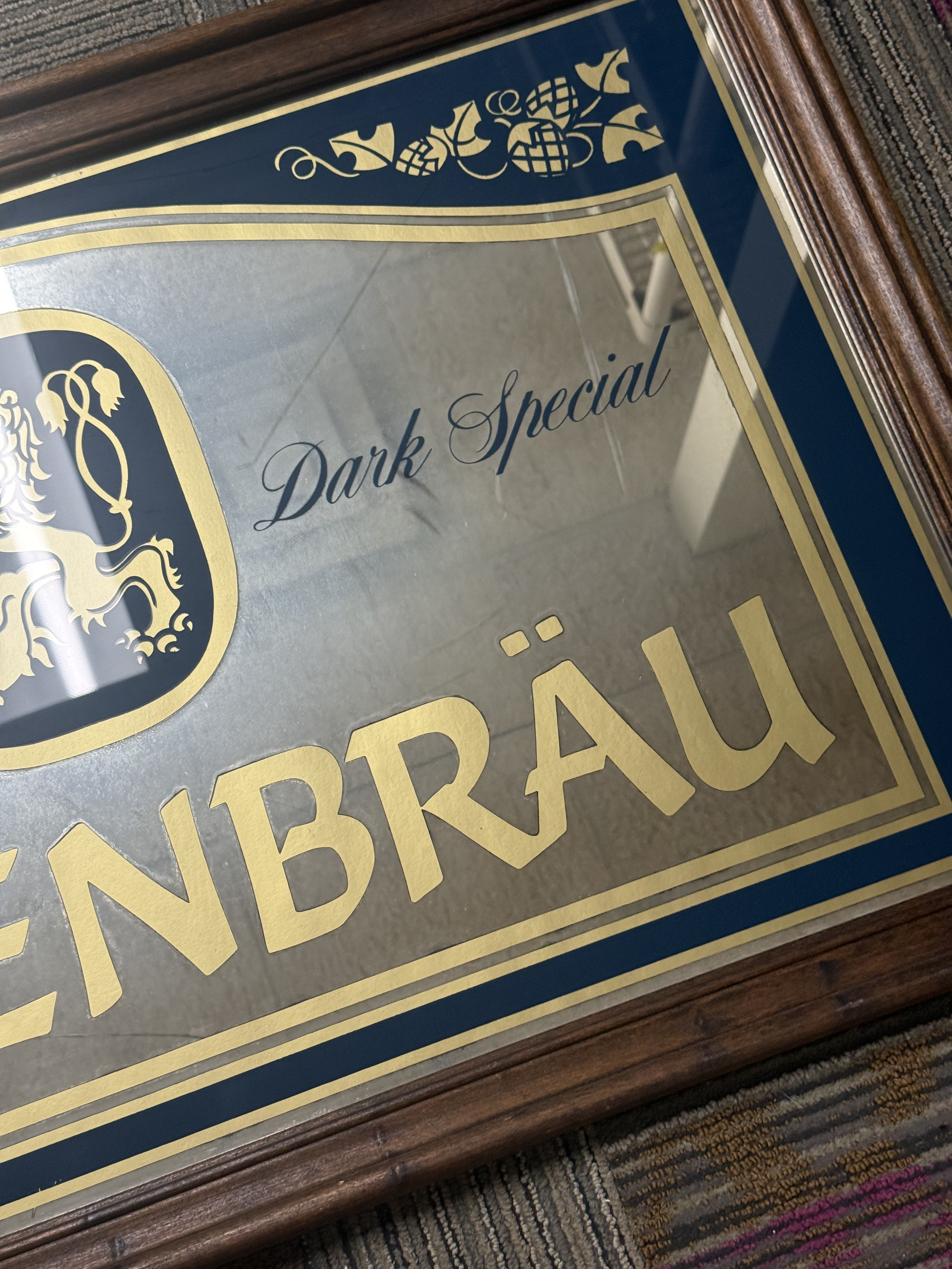 Vintage Lowenbrau Advertising Beer Mirror