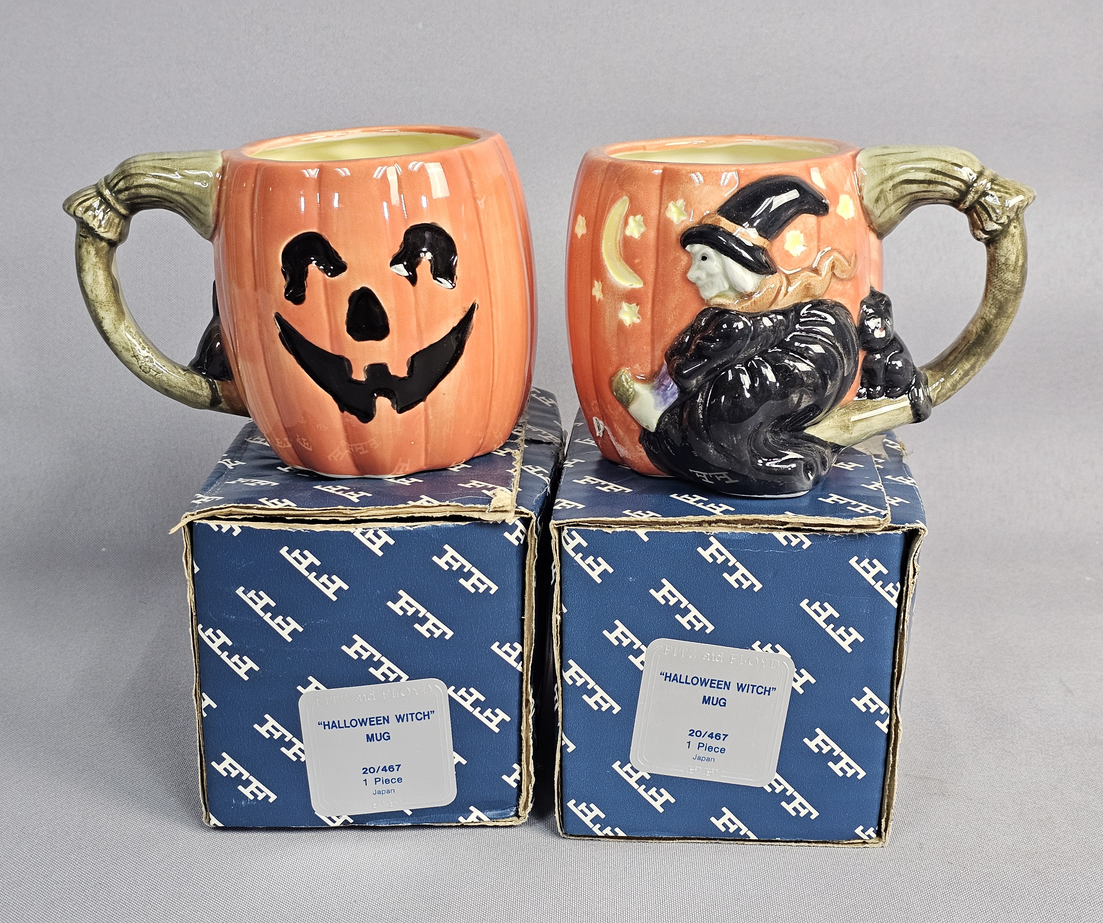 Fitz and Floyd Halloween Mug Pair