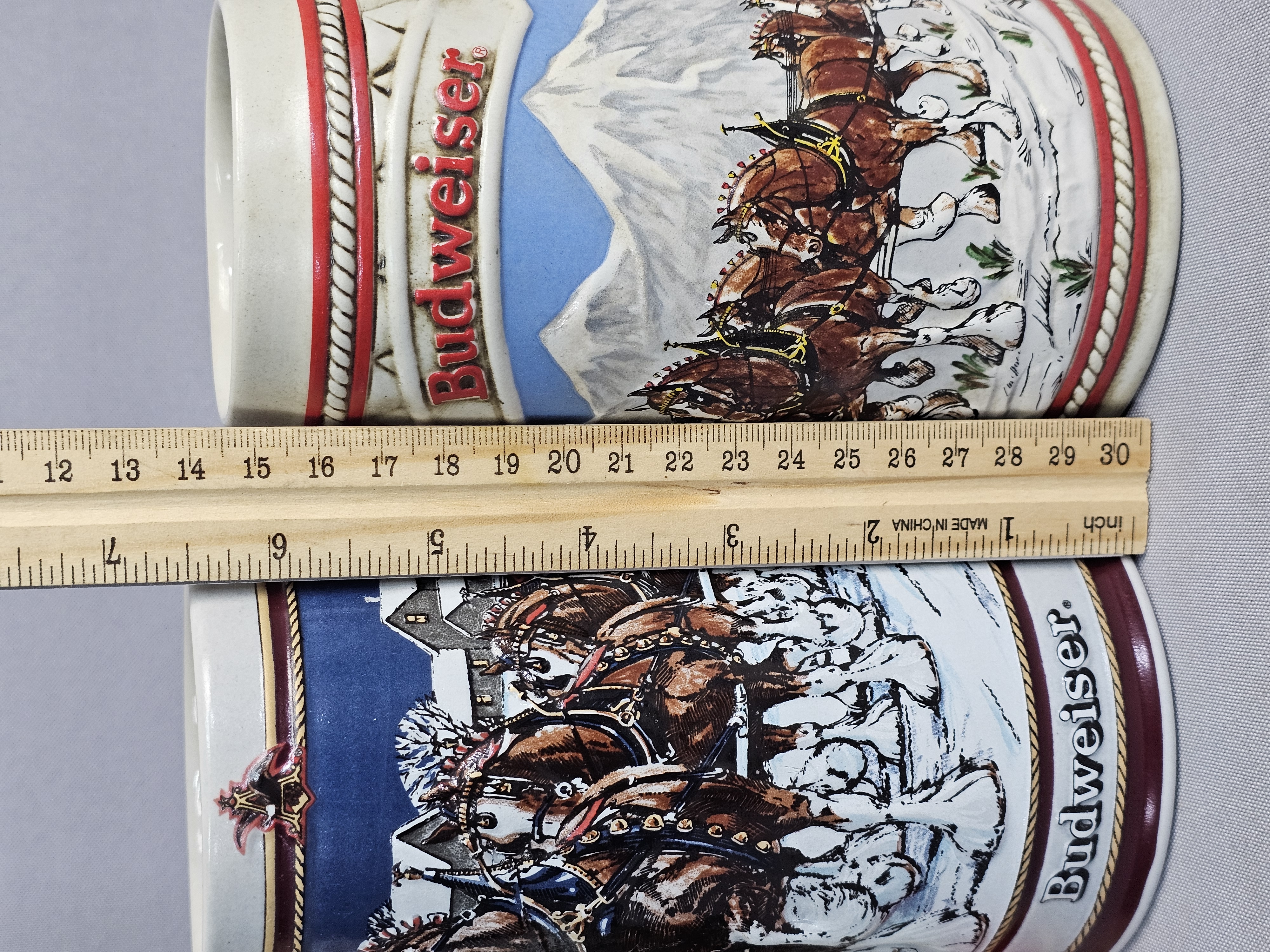 Lot of Five Budweiser Clydesdale Steins