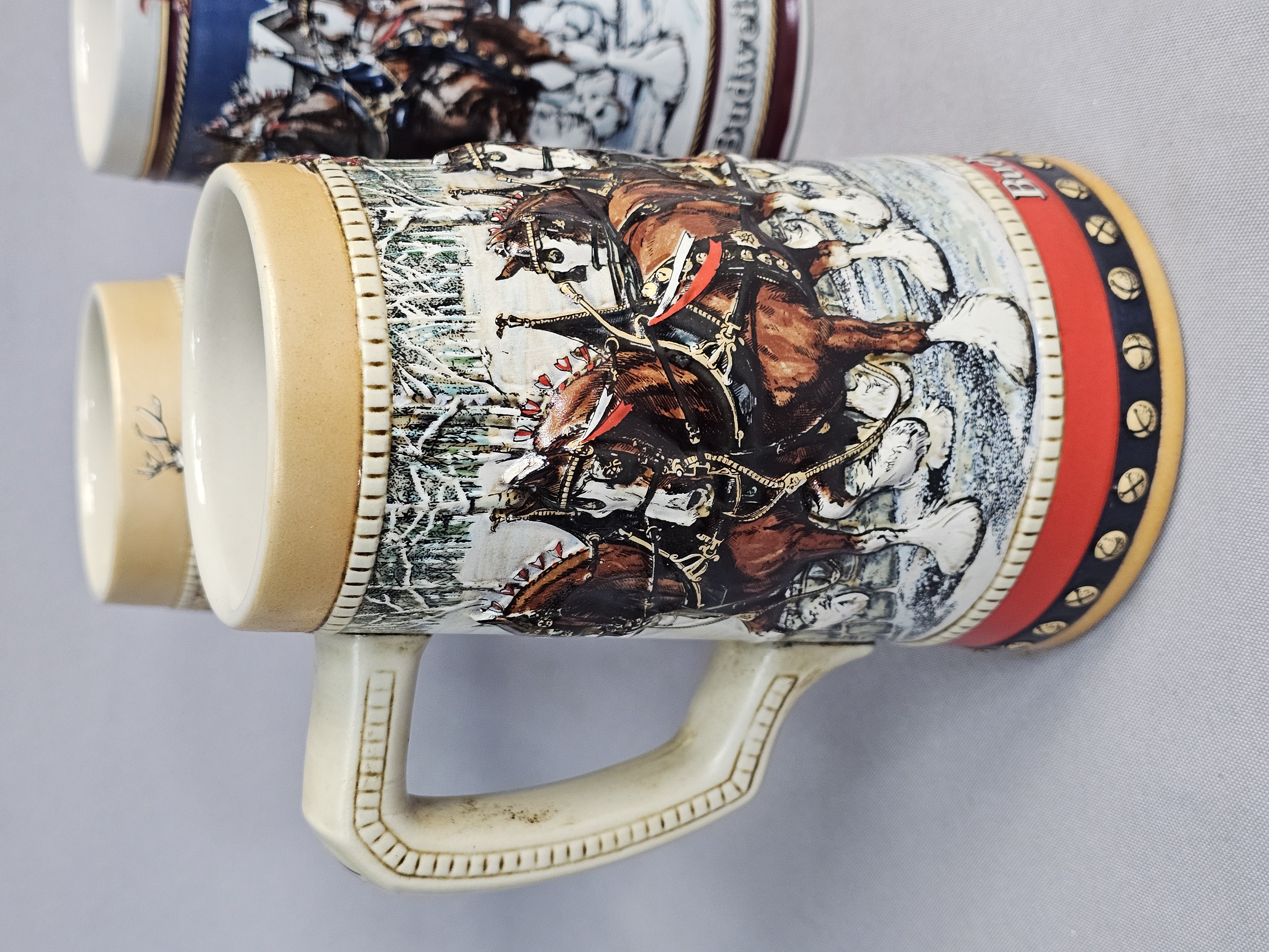 Lot of Five Budweiser Clydesdale Steins