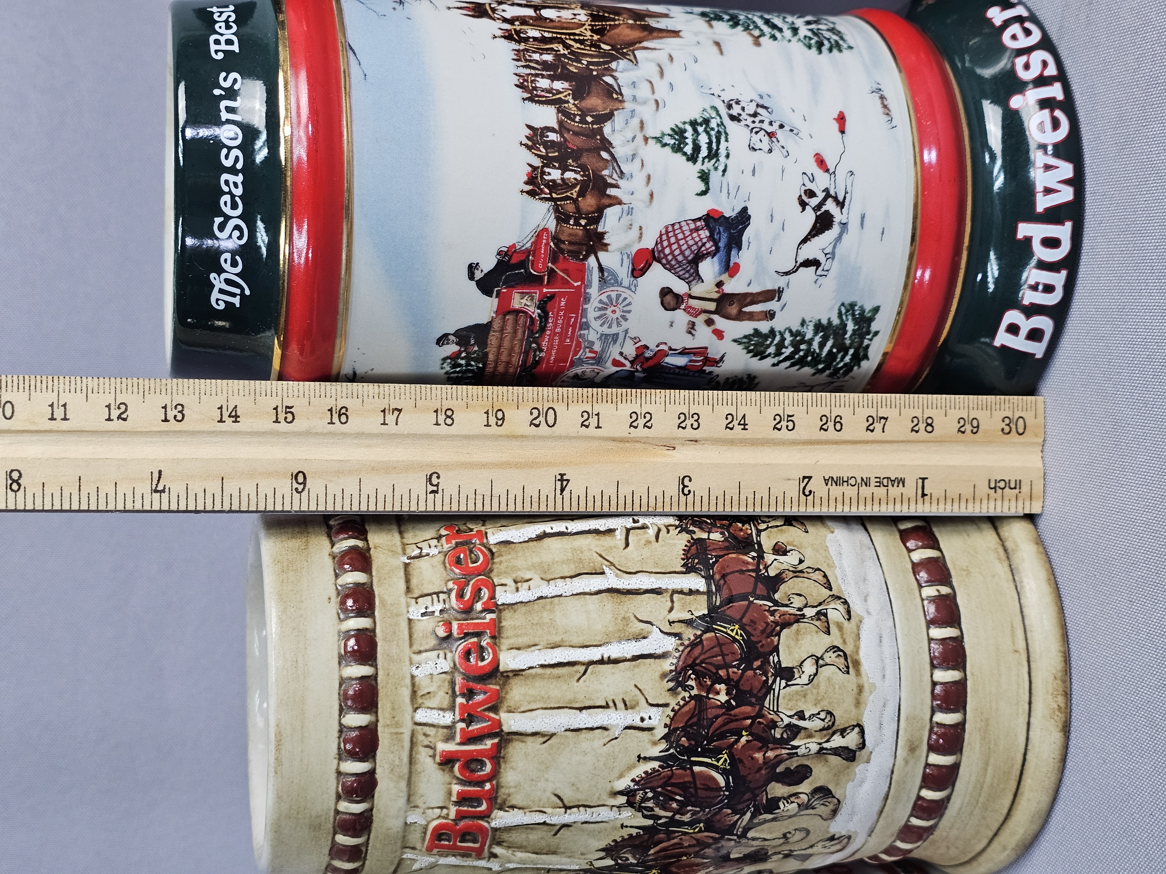 A Collection of Budweiser Holiday Steins
