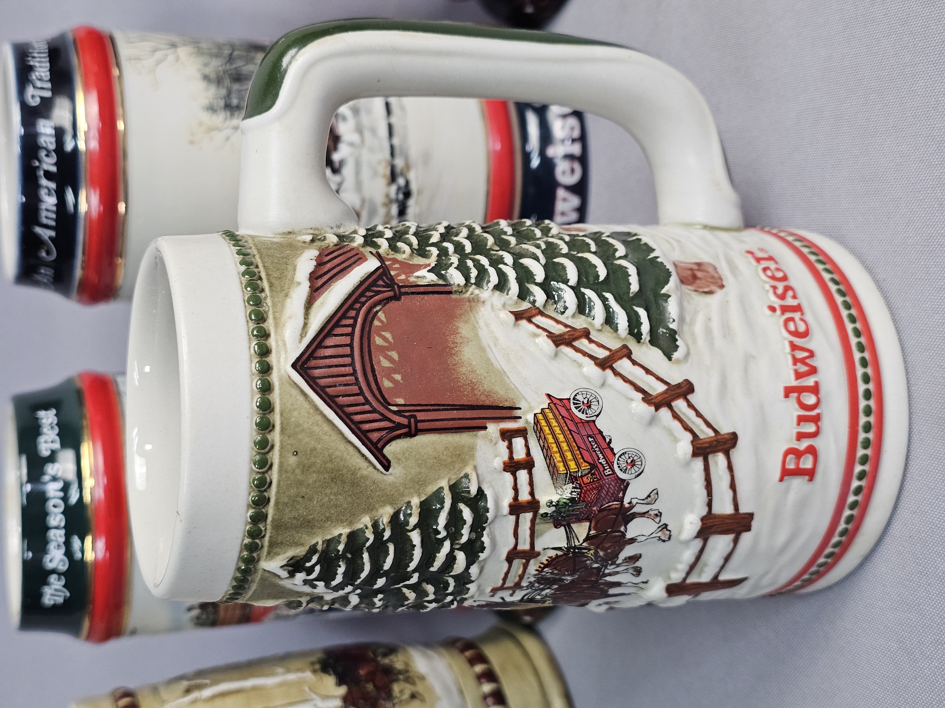 A Collection of Budweiser Holiday Steins