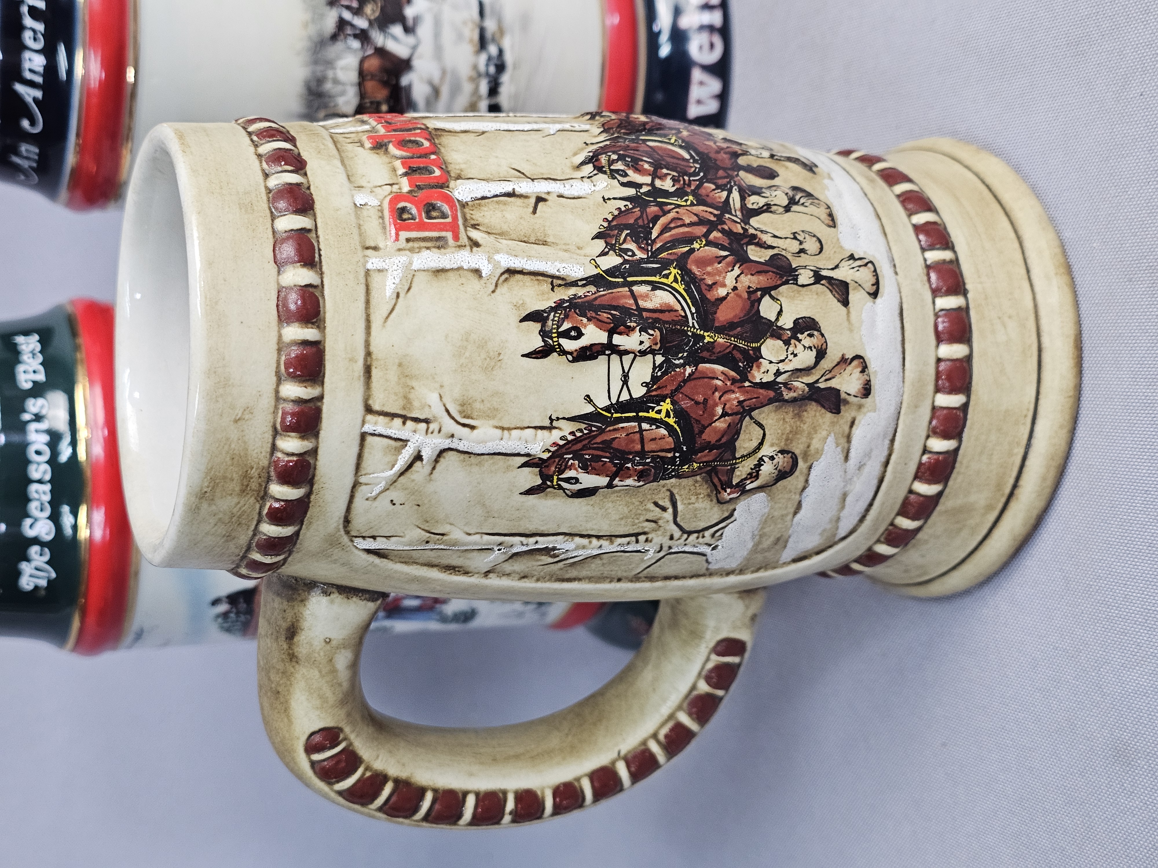 A Collection of Budweiser Holiday Steins