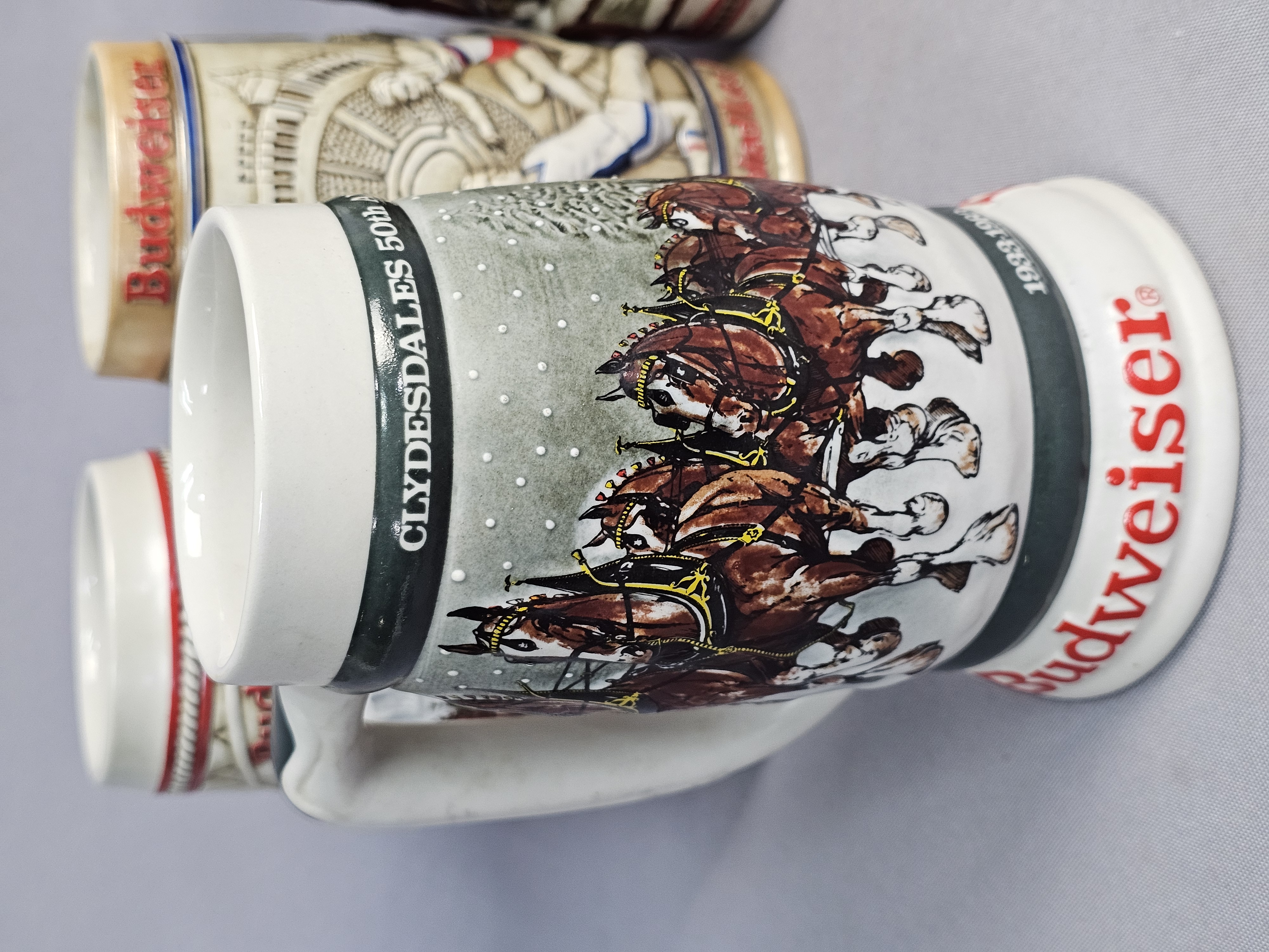 Collection of Budweiser Ceramarte Steins