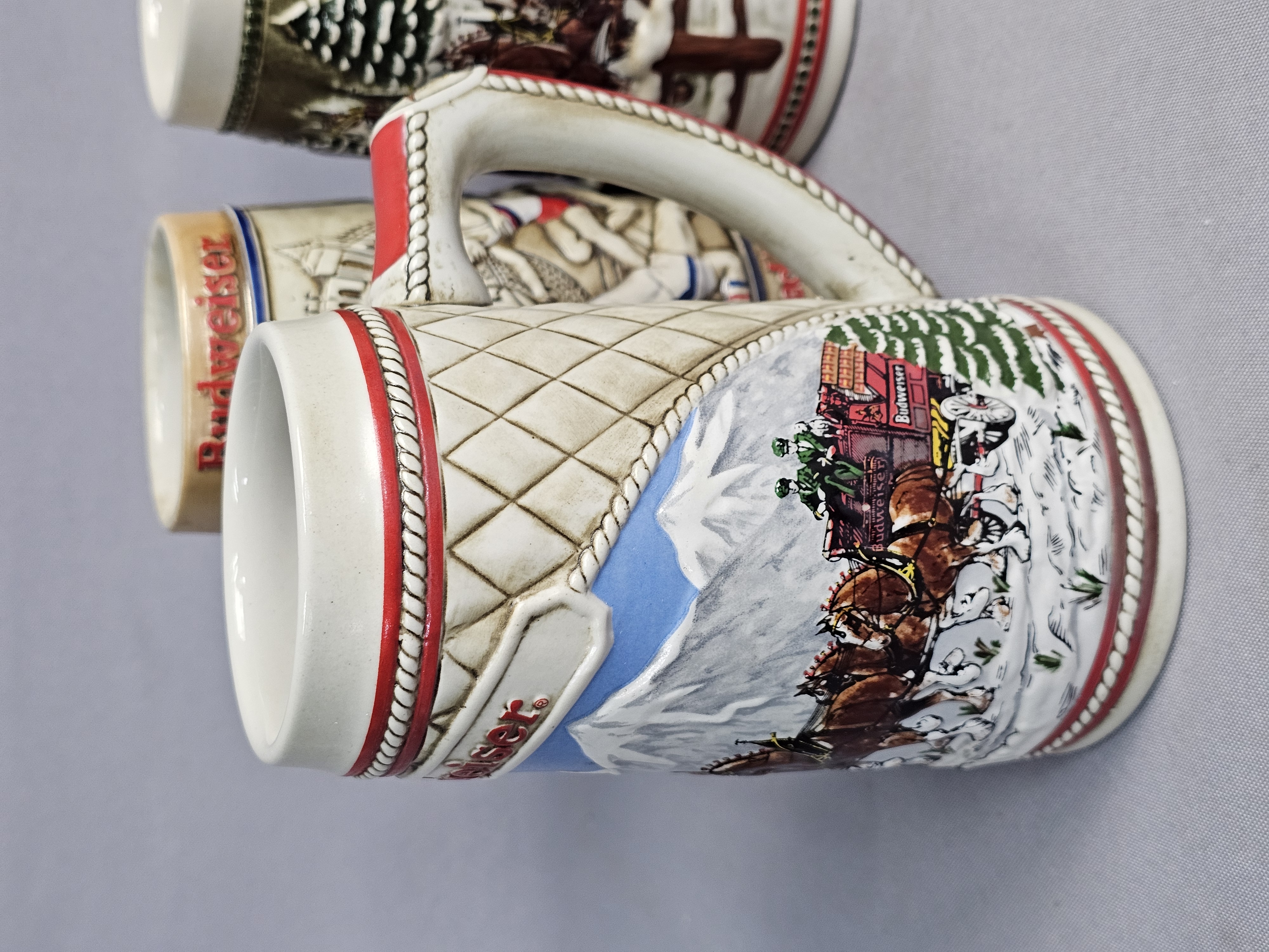 Collection of Budweiser Ceramarte Steins