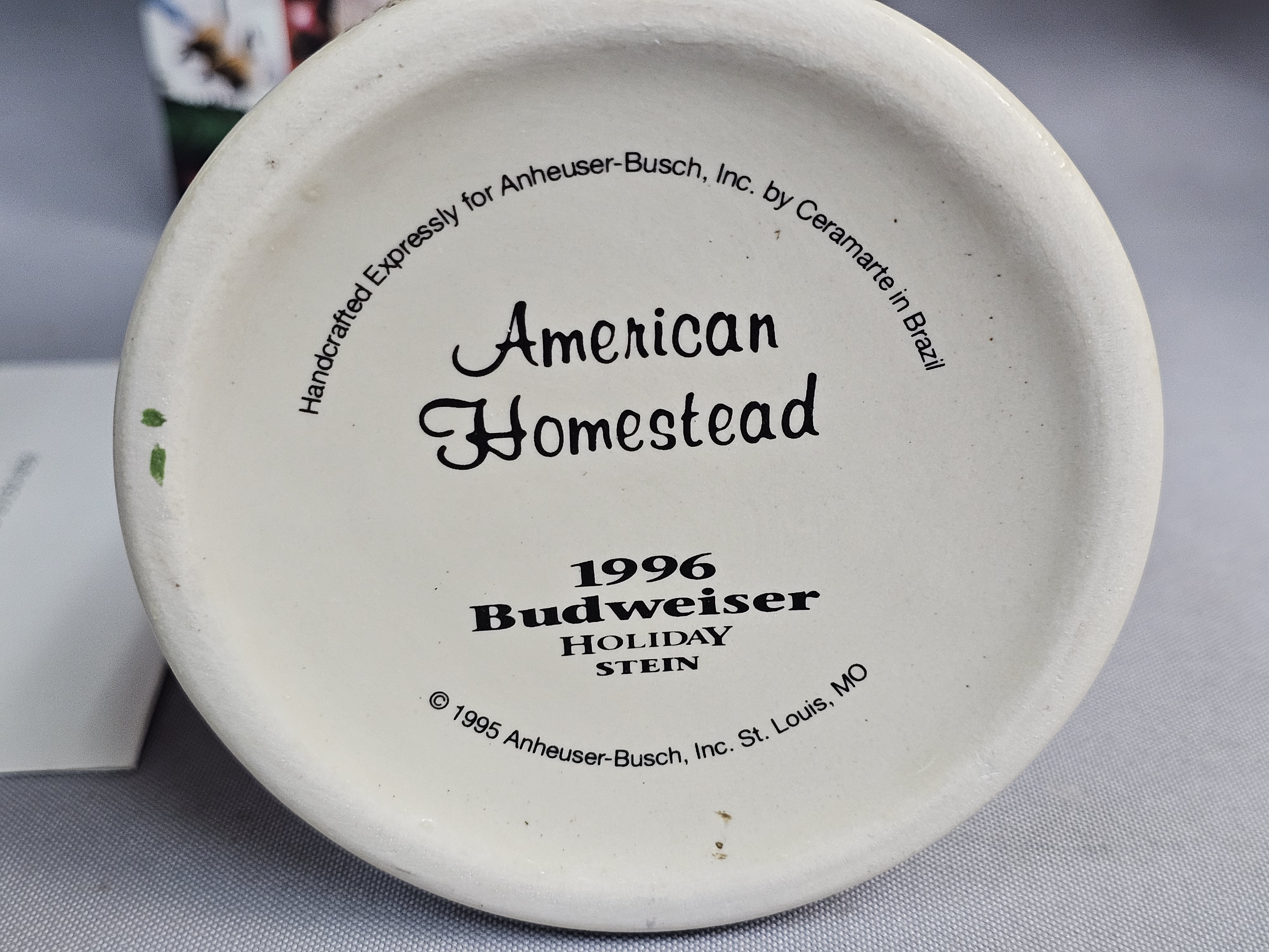 Four Budweiser Holiday Steins 1996-1999