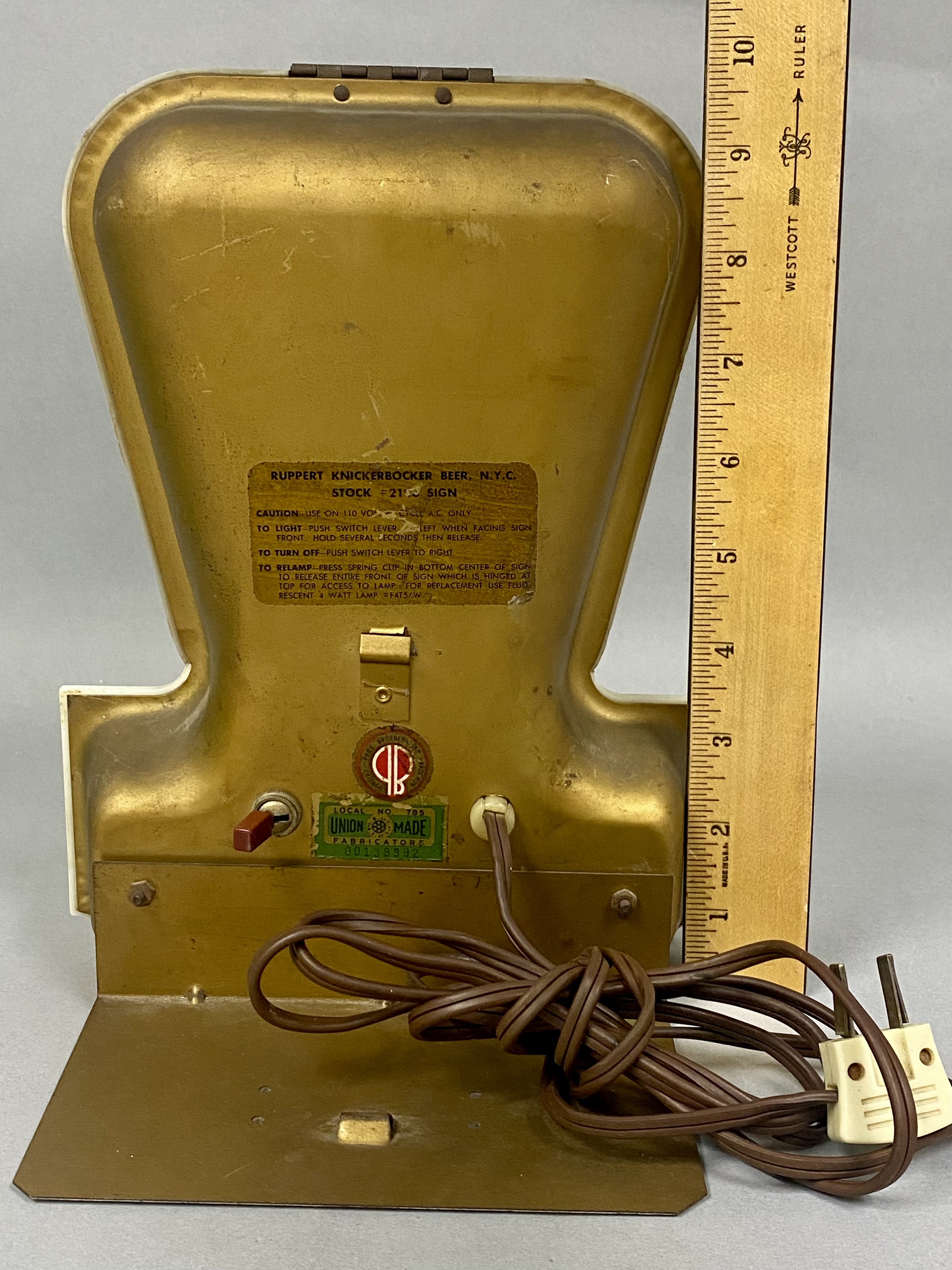 Knickerbocker Beer Price Brothers Lighted Sign