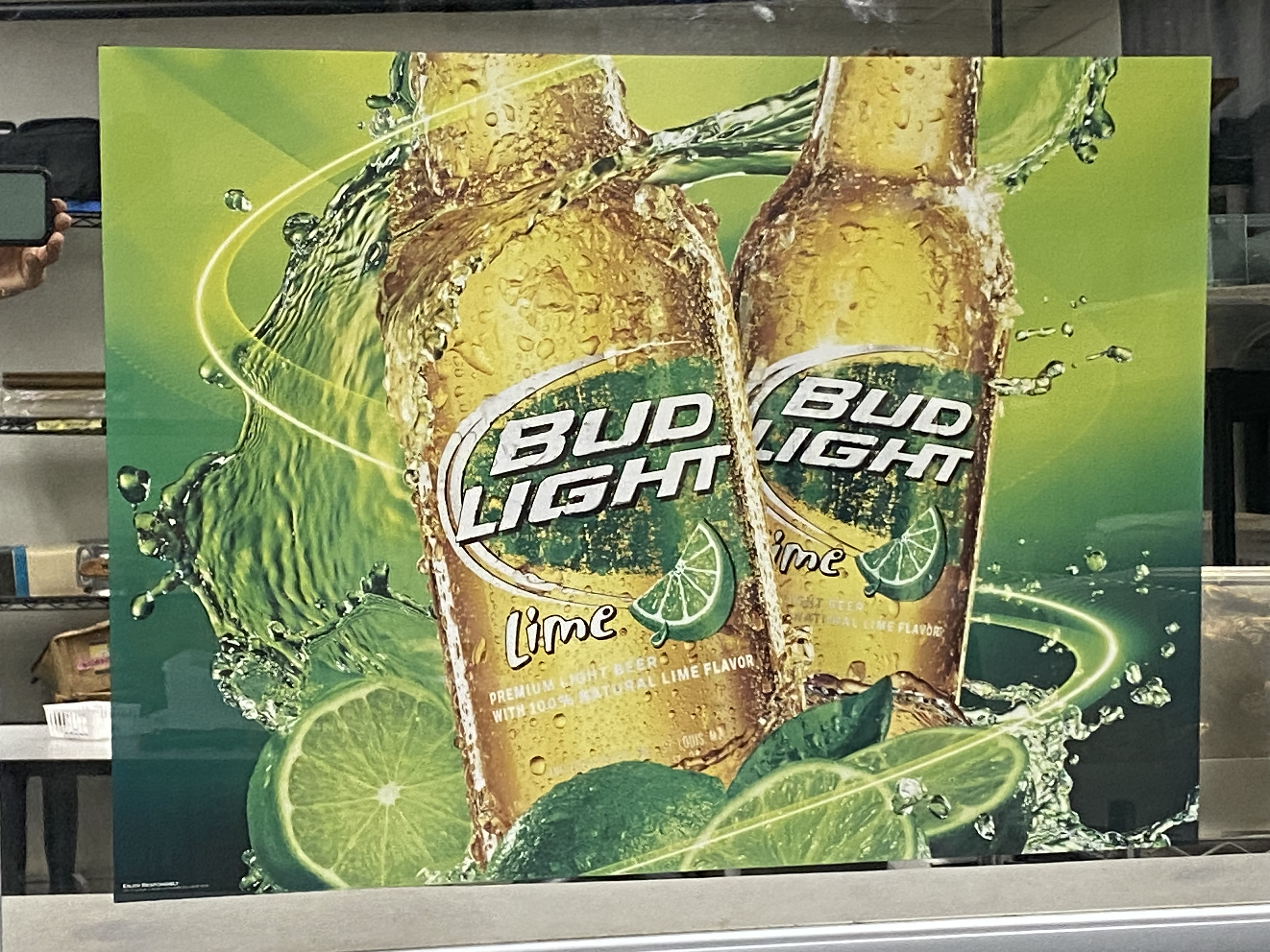 Framed Bud Light Lime Advertising Mirror