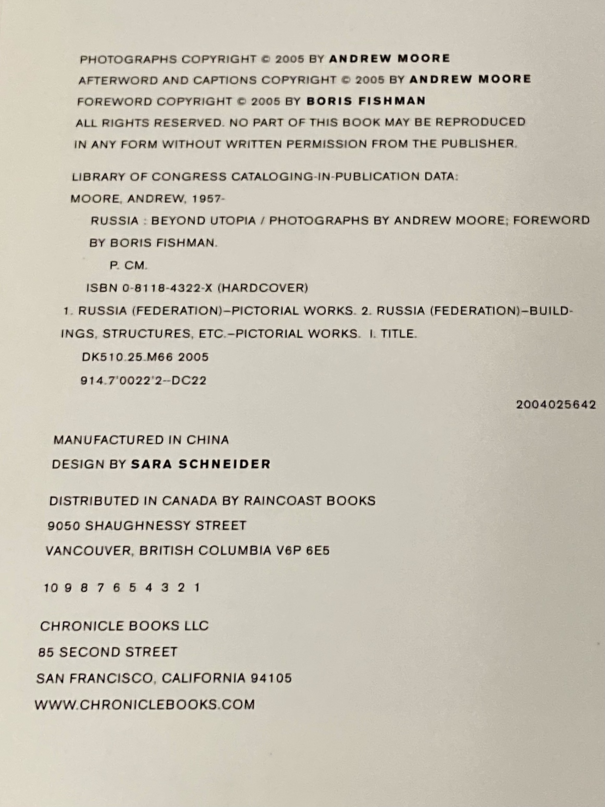 Moore. Russia: Beyond Utopia. 2005. (DJ)