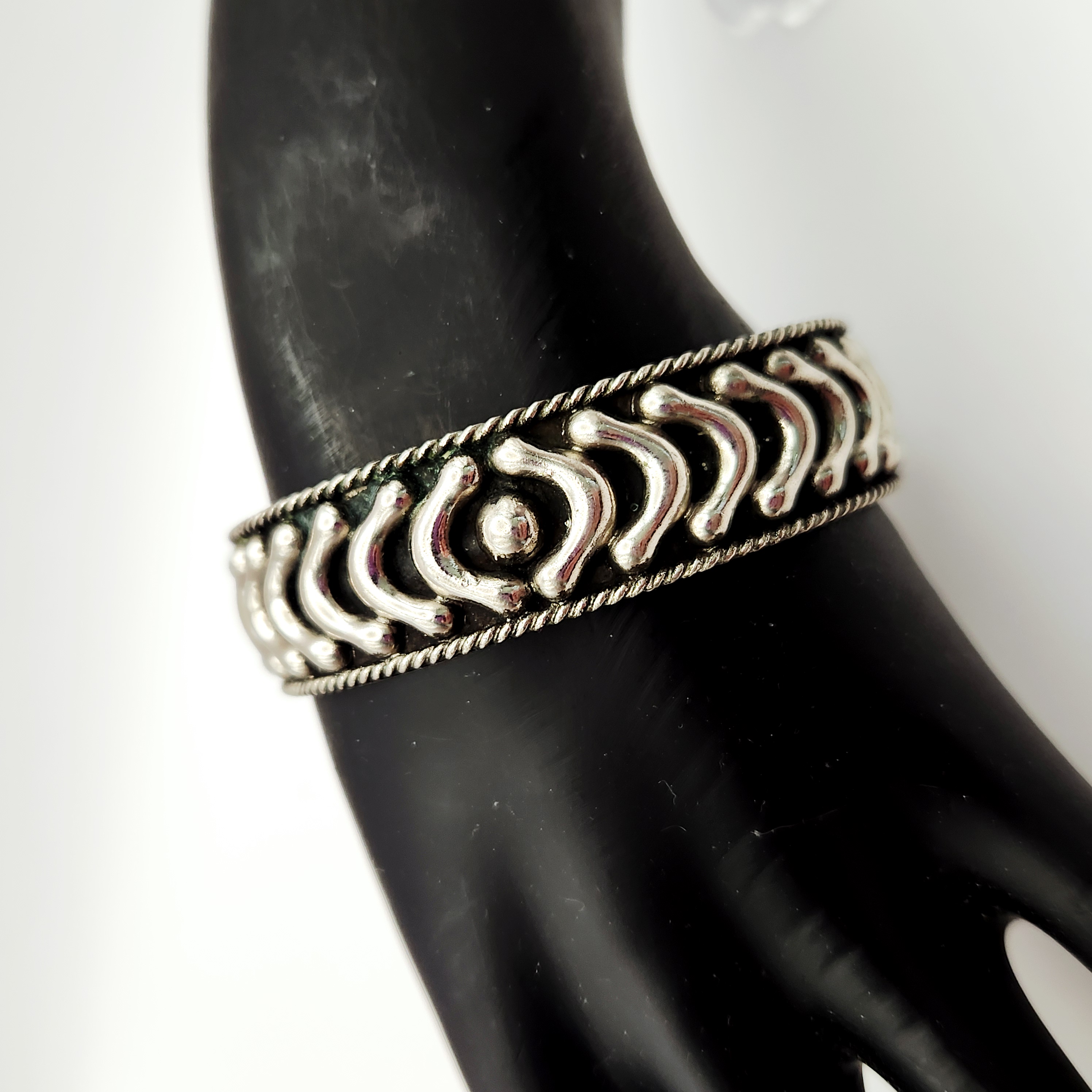 Vintage Mexican Alpaca Cuff Bracelet