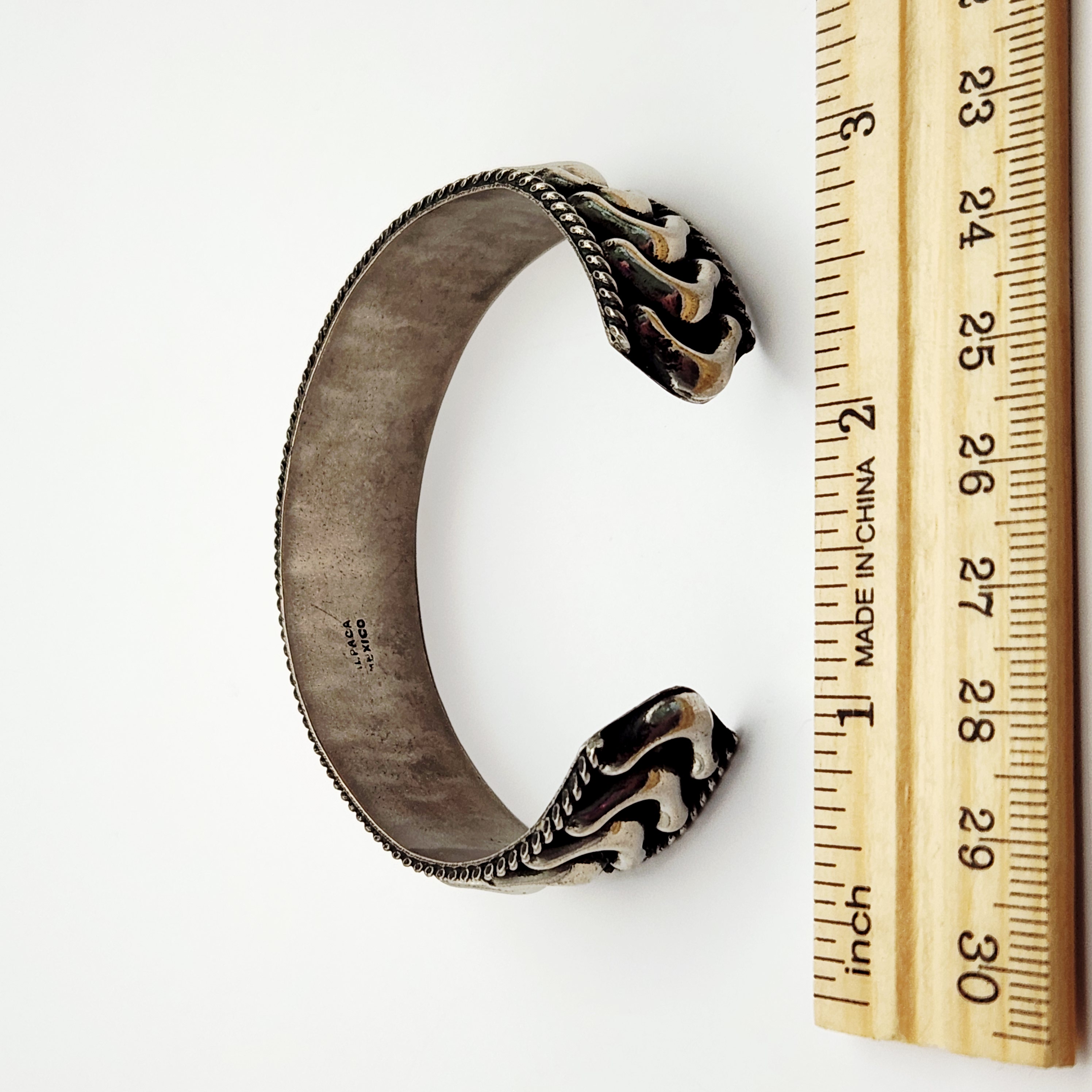 Vintage Mexican Alpaca Cuff Bracelet