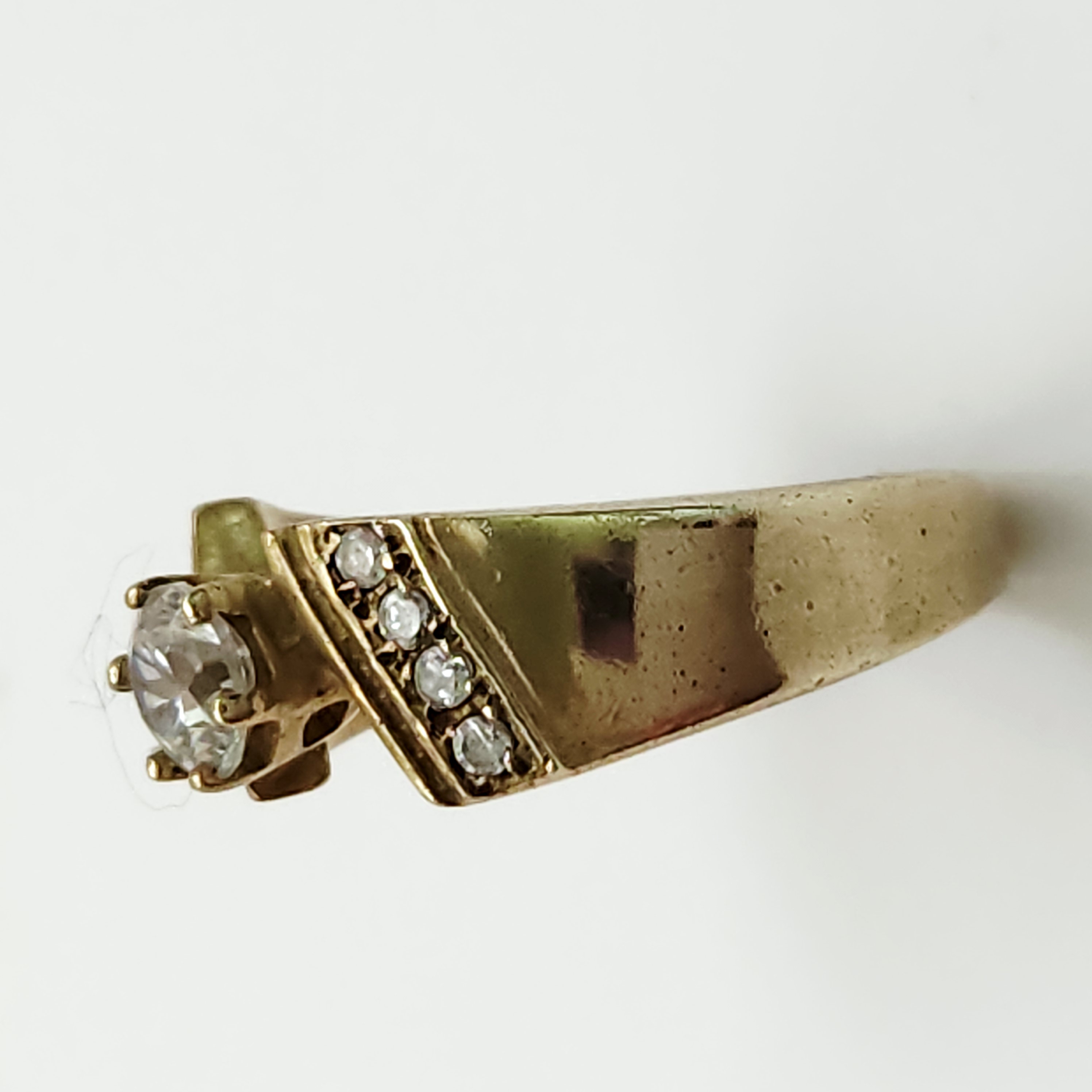 14K Gold Bypass CZ Ring 3.6 Grams