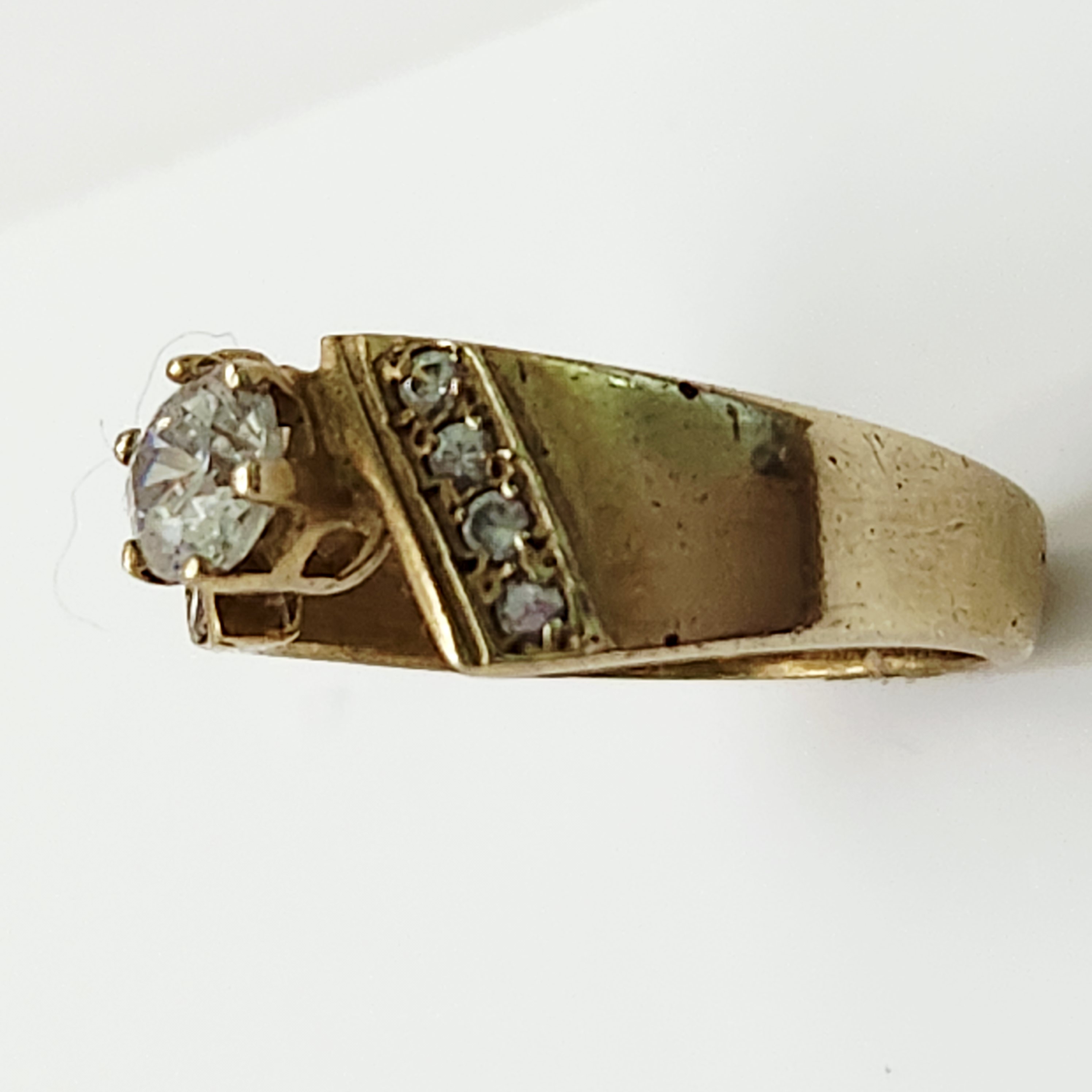 14K Gold Bypass CZ Ring 3.6 Grams