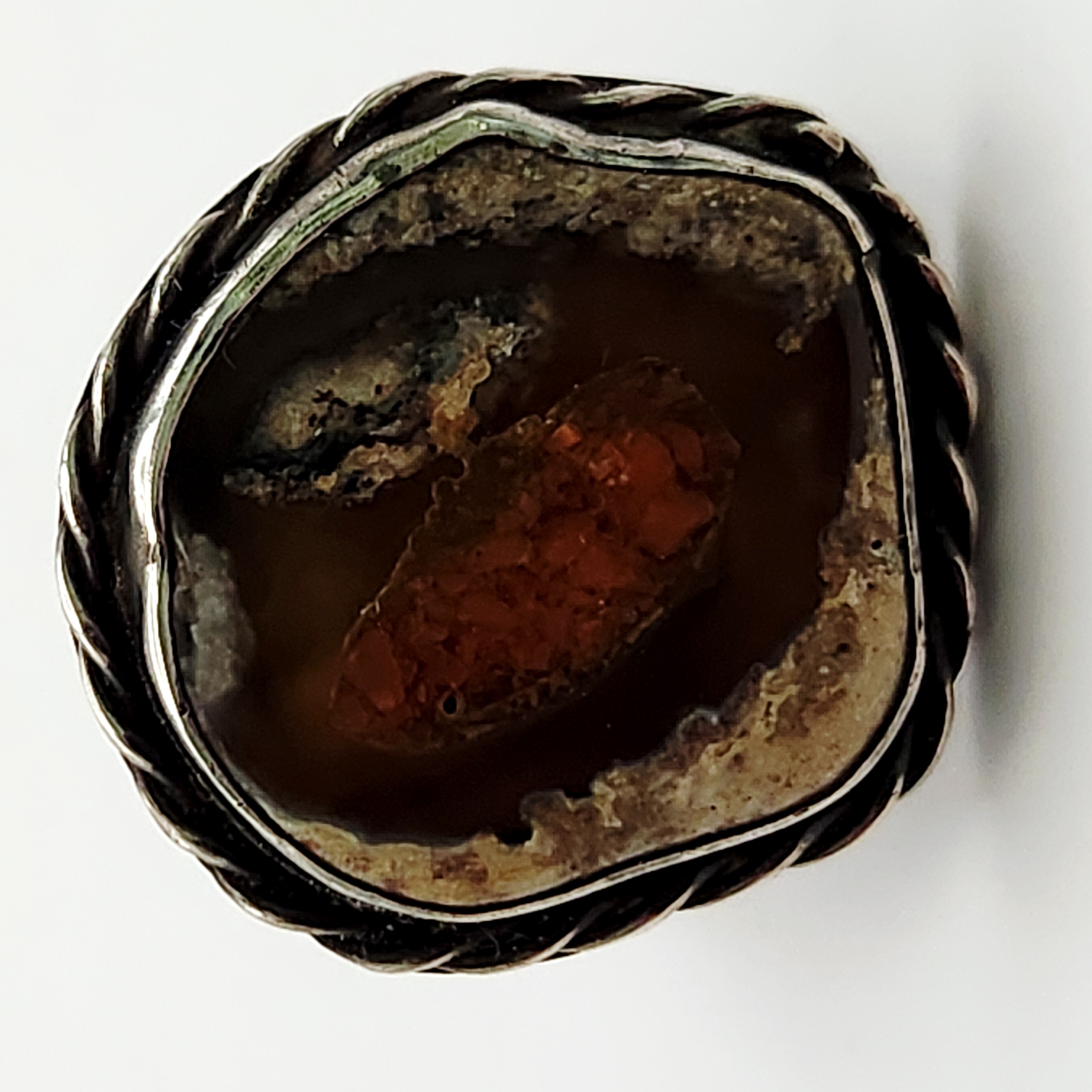 Sterling Fire Agate Ring 9.3 Grams