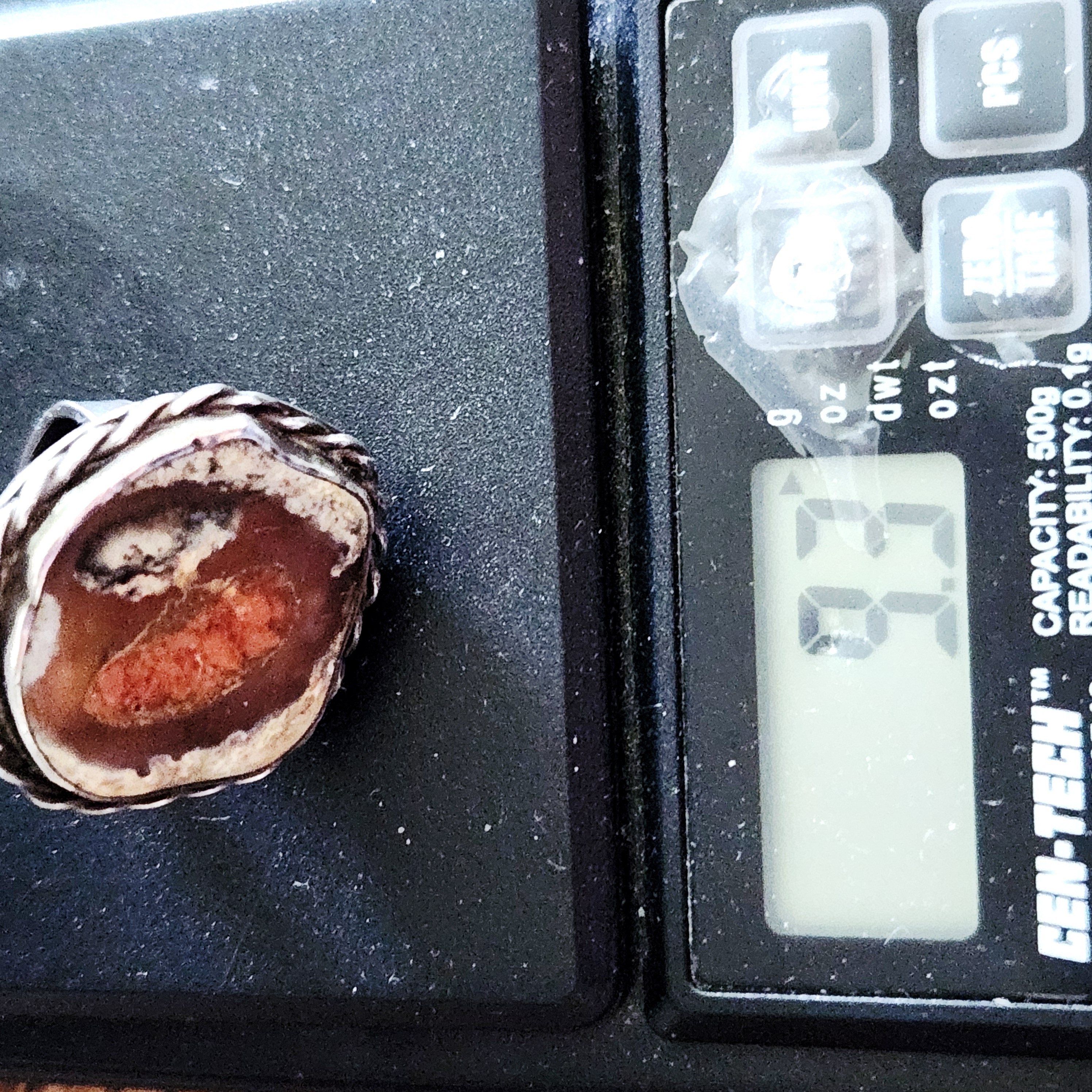 Sterling Fire Agate Ring 9.3 Grams