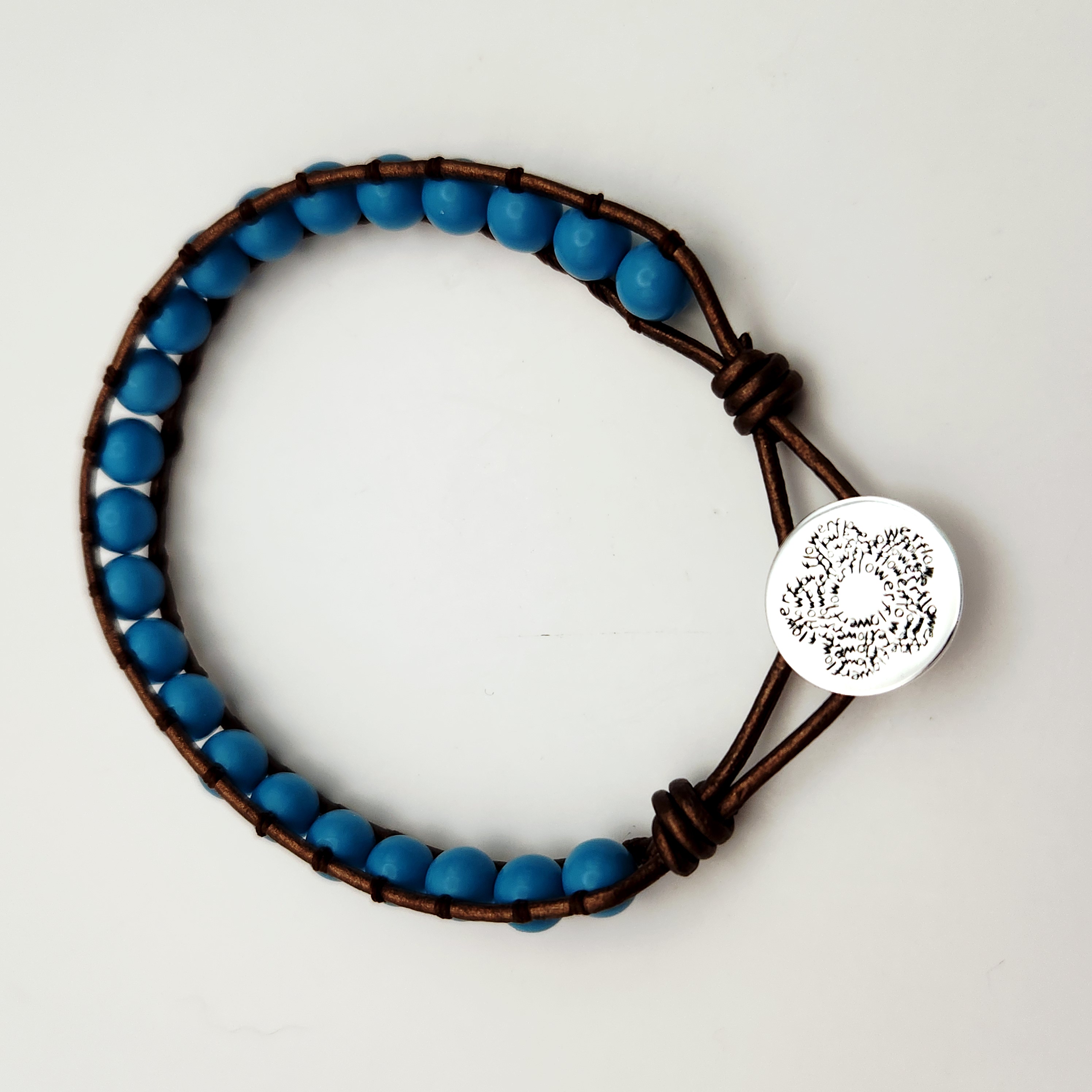Sterling Blue Bead Wrap Bracelet