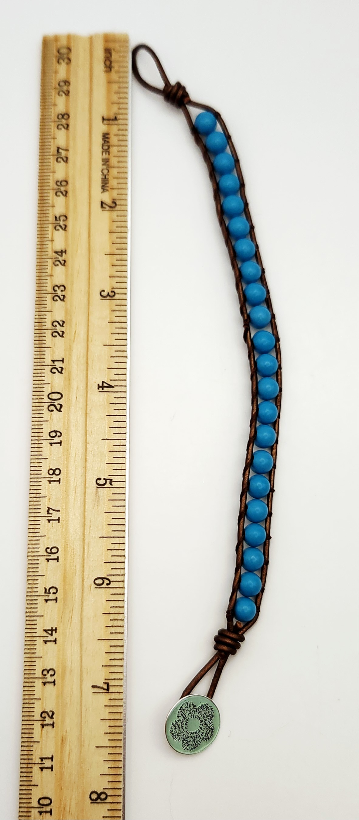 Sterling Blue Bead Wrap Bracelet