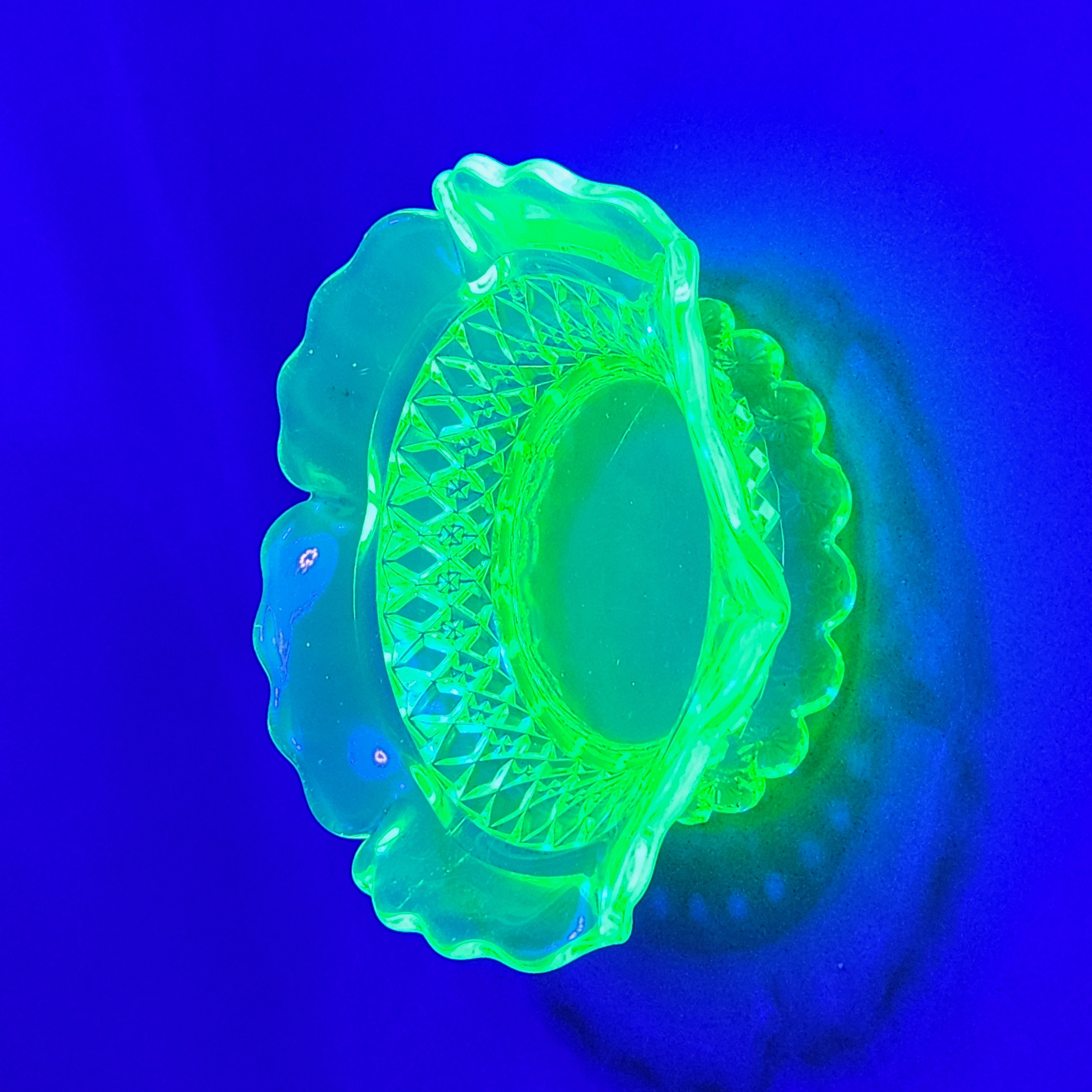 Riverside Glass Works Petticoat Vaseline Bowl