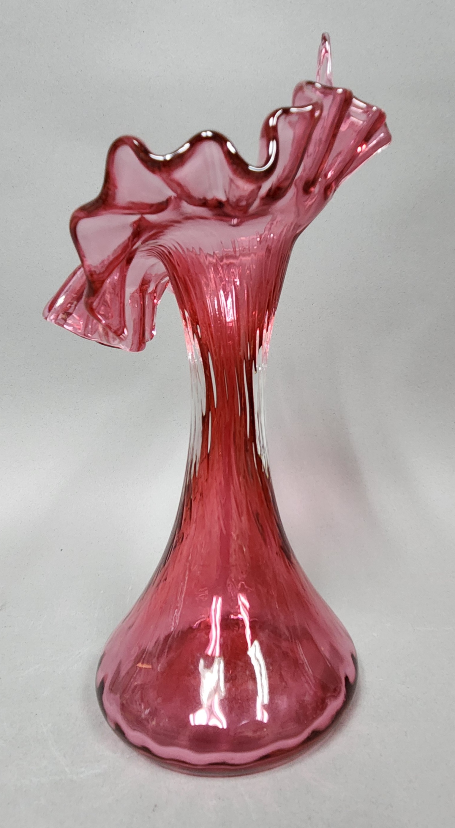 Fenton Cranberry Jack-in-the-Pulpit Vase