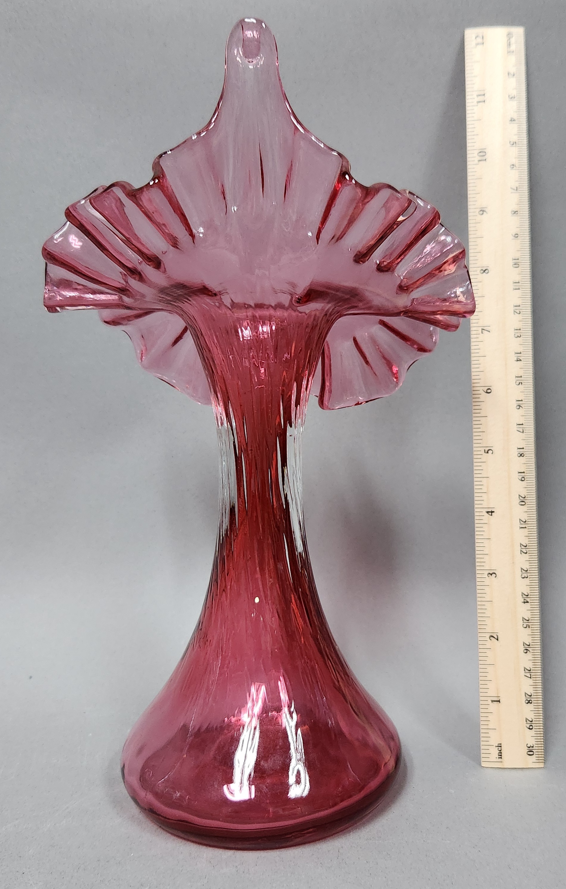 Fenton Cranberry Jack-in-the-Pulpit Vase
