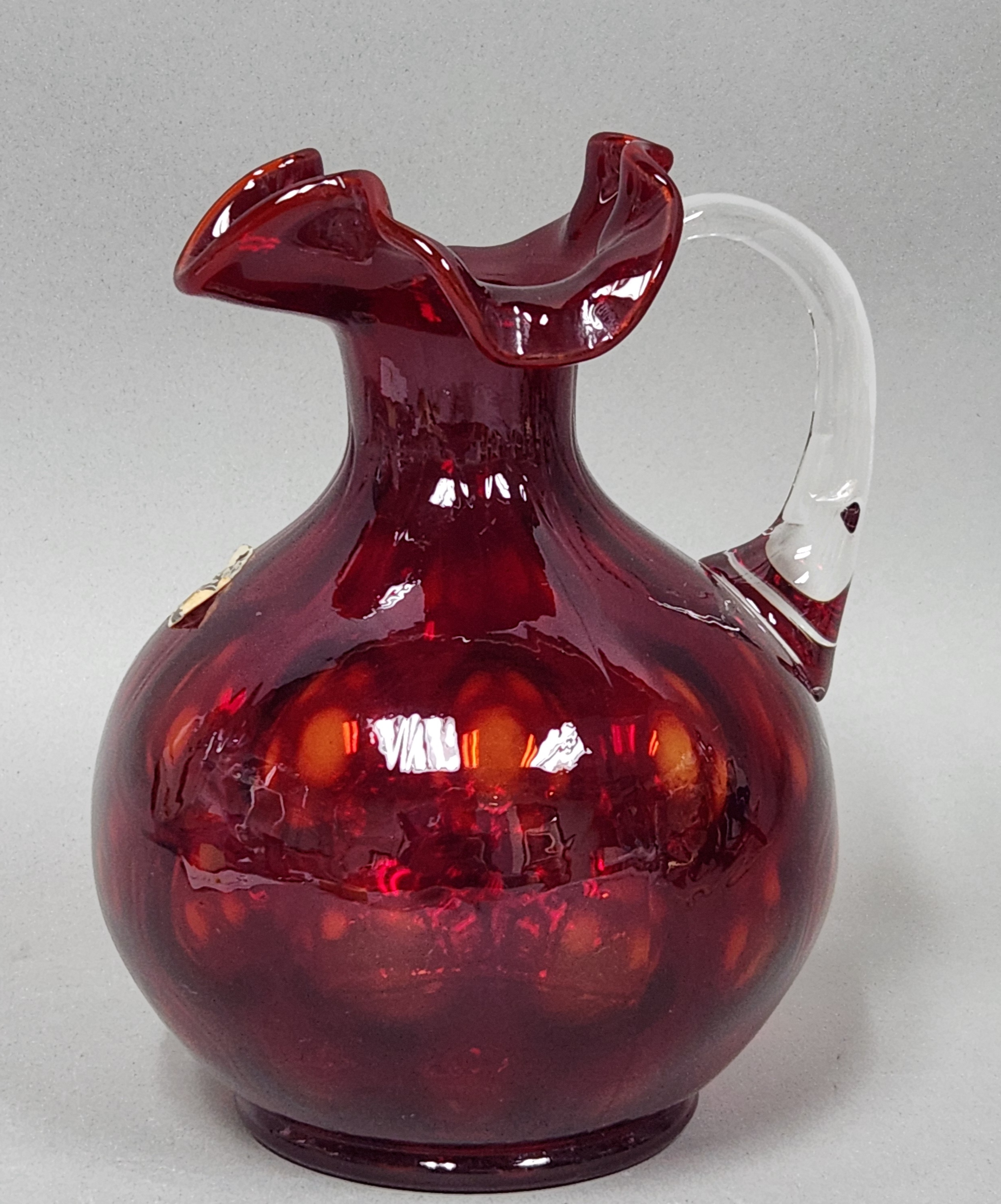 Fenton Ruby Coin Dot Pitcher