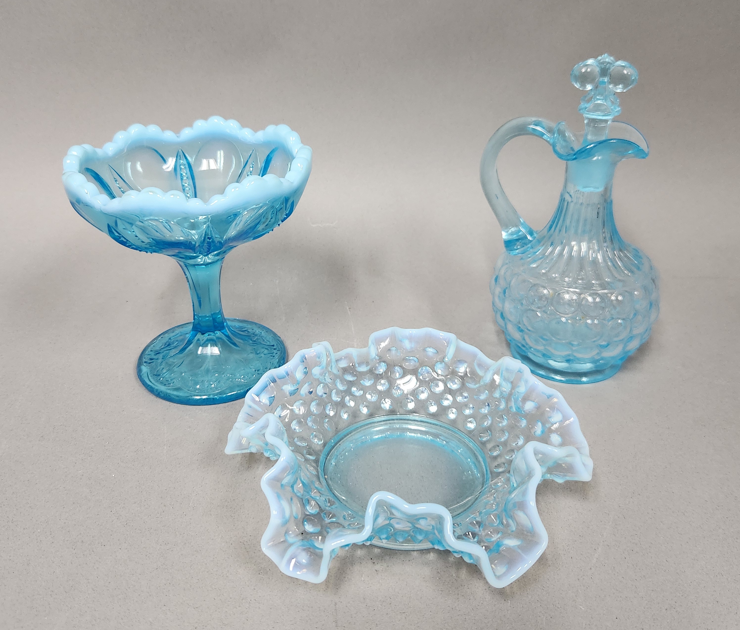 Trio of Fenton Blue Glass