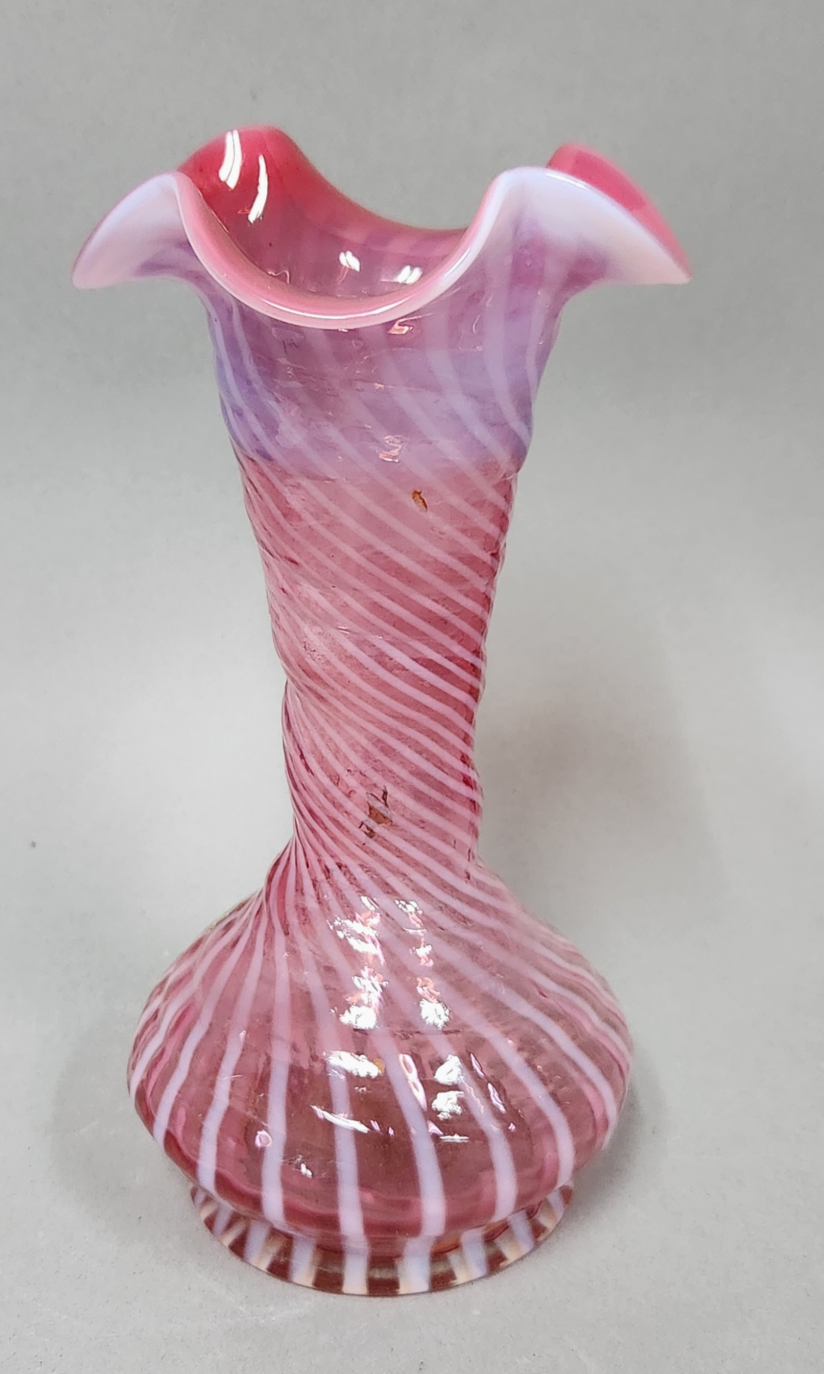Fenton Cranberry Opalescent Vase